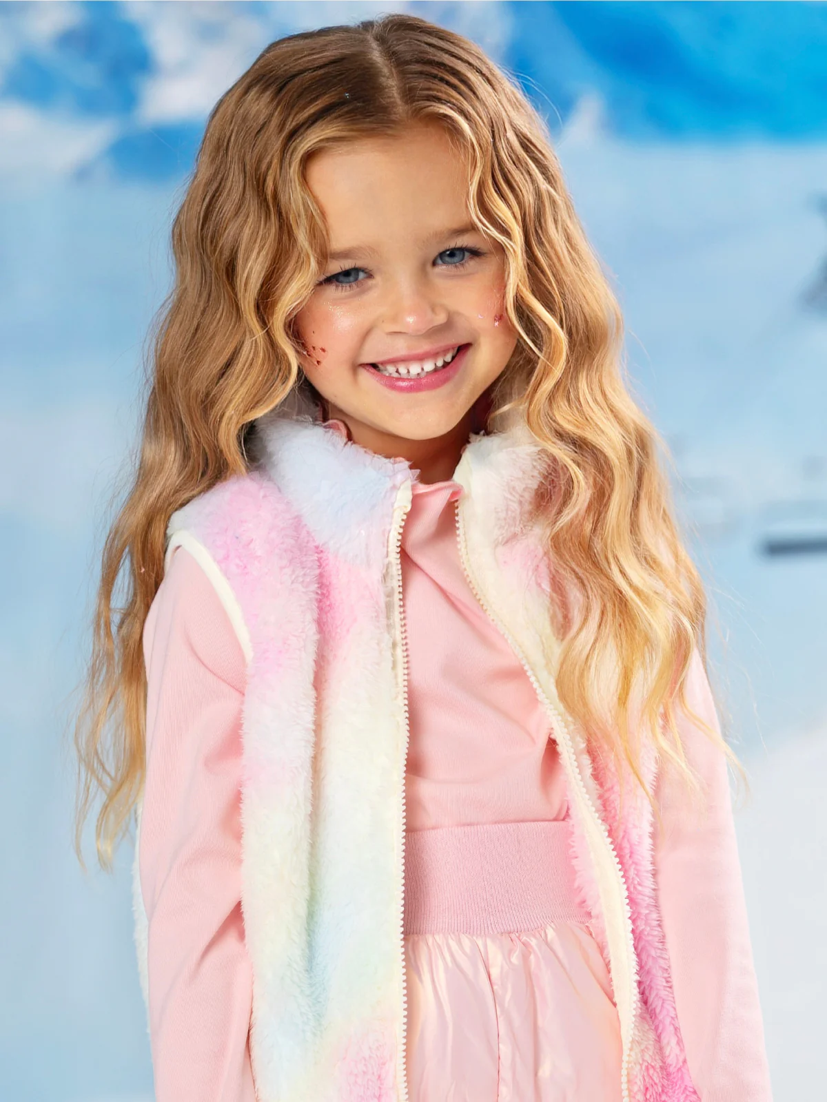 Cozy Winter Unicorn Tie Dye Sherpa Vest - Image 4