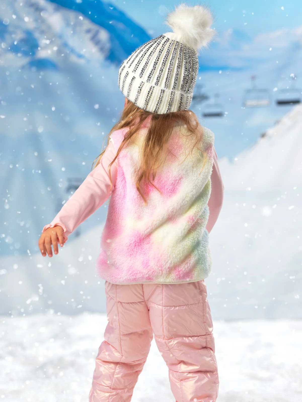 Cozy Winter Unicorn Tie Dye Sherpa Vest - Image 5