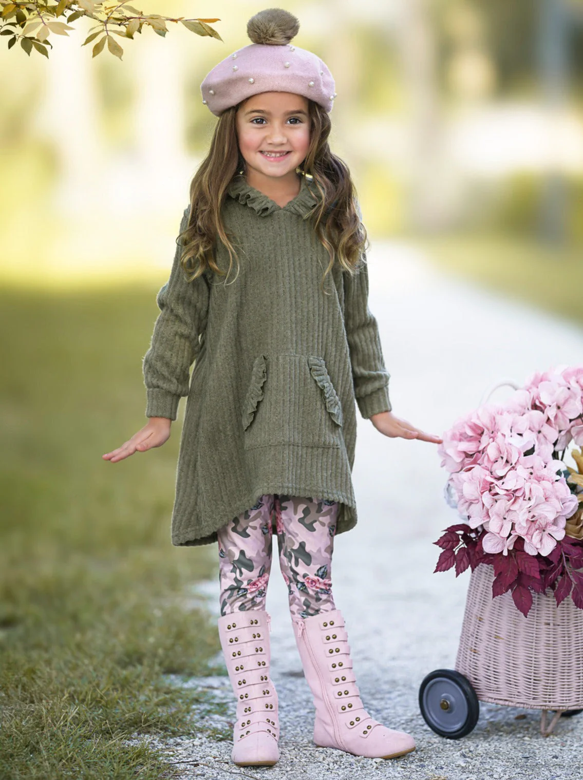 Cozy Woodland Hooded Tunic and Camouflage Legging Set - Image 5