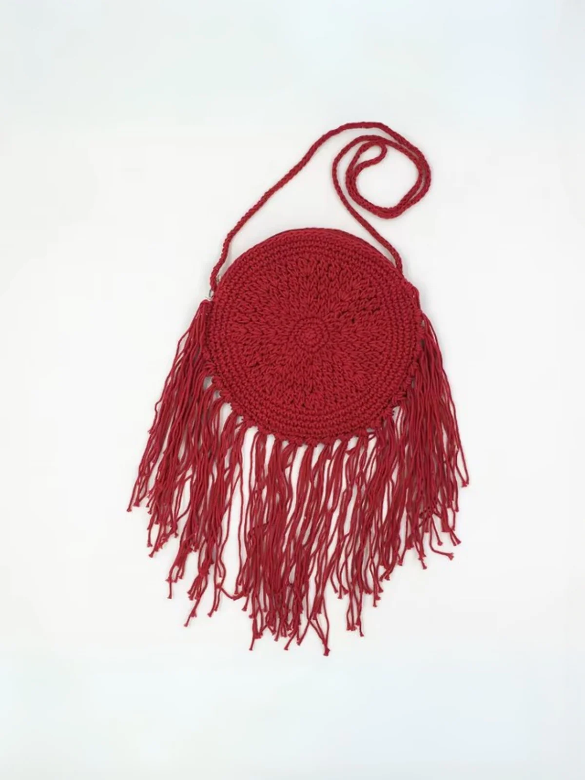 Boho Princess Crochet Red Crossbody Bag - Image 2