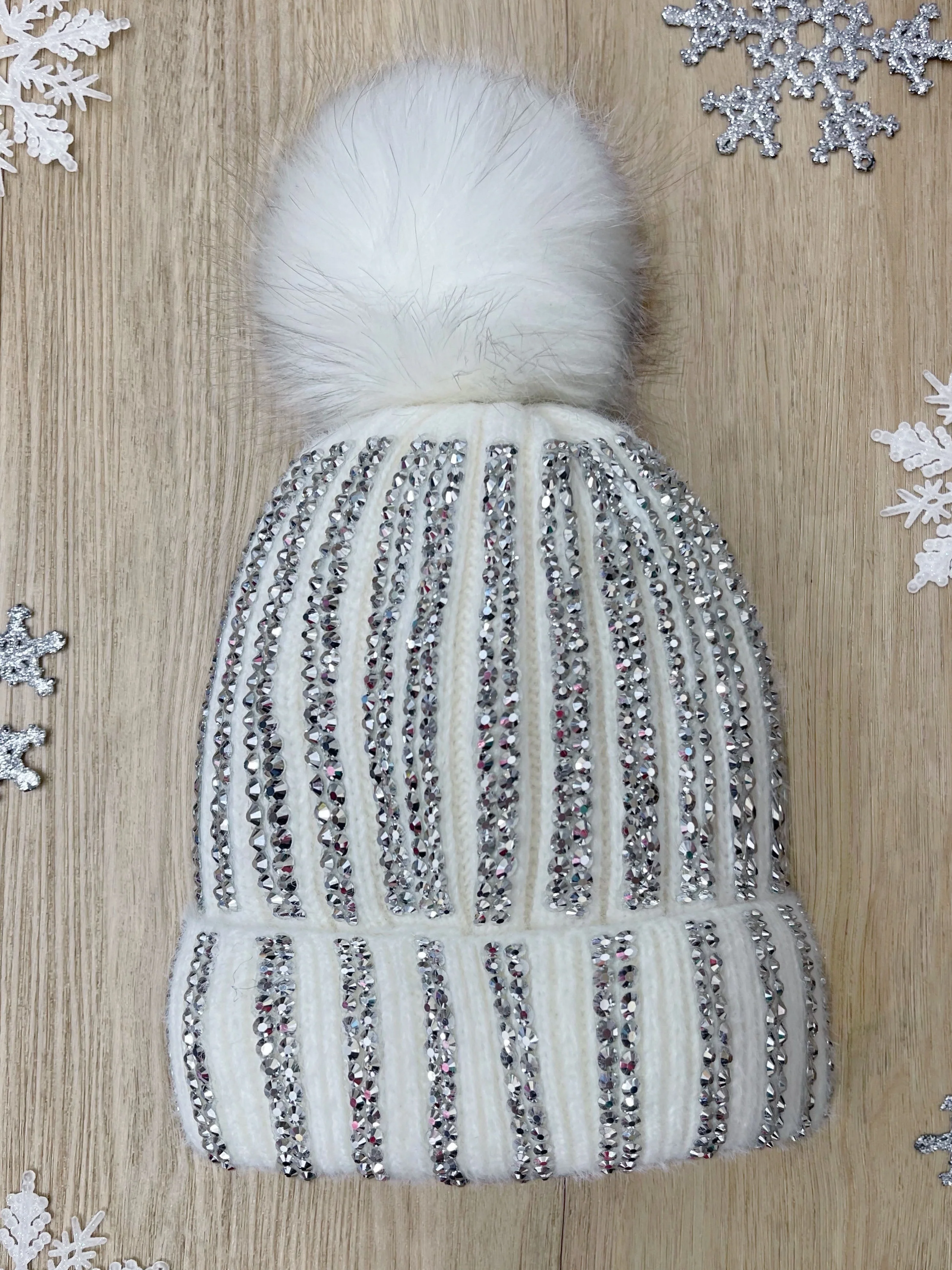 Crystal Frost Rhinestone Beanie - Image 2