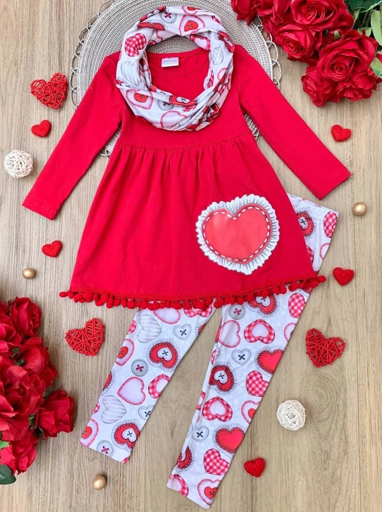 Cute As A Button Tunic, Scarf, and Legging Set - Image 2