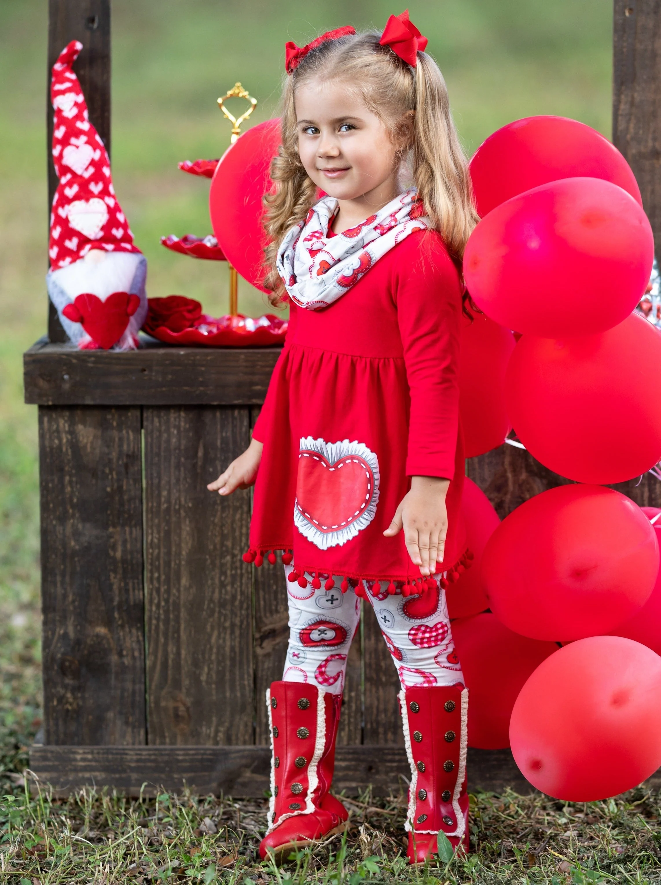 Cute As A Button Tunic, Scarf, and Legging Set - Image 3