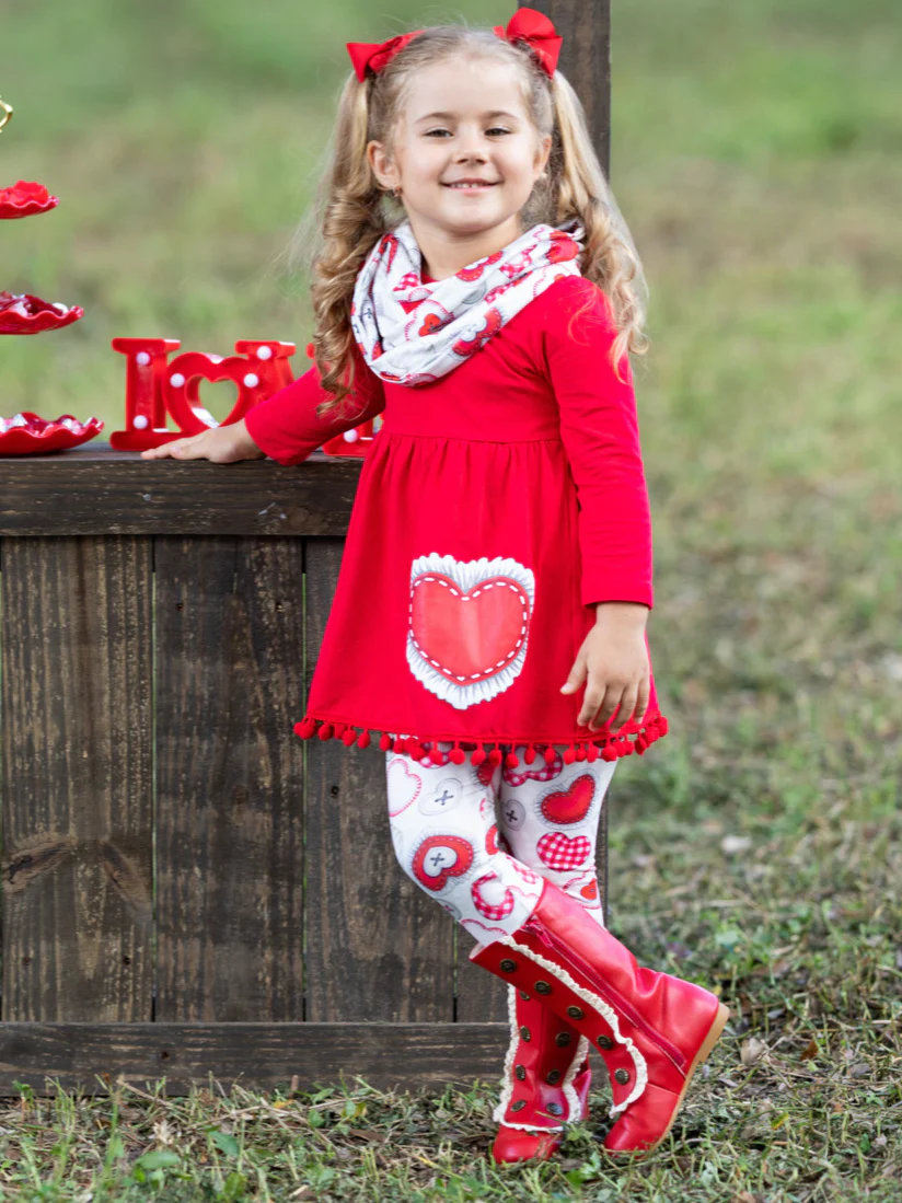 Cute As A Button Tunic, Scarf, and Legging Set - Image 4