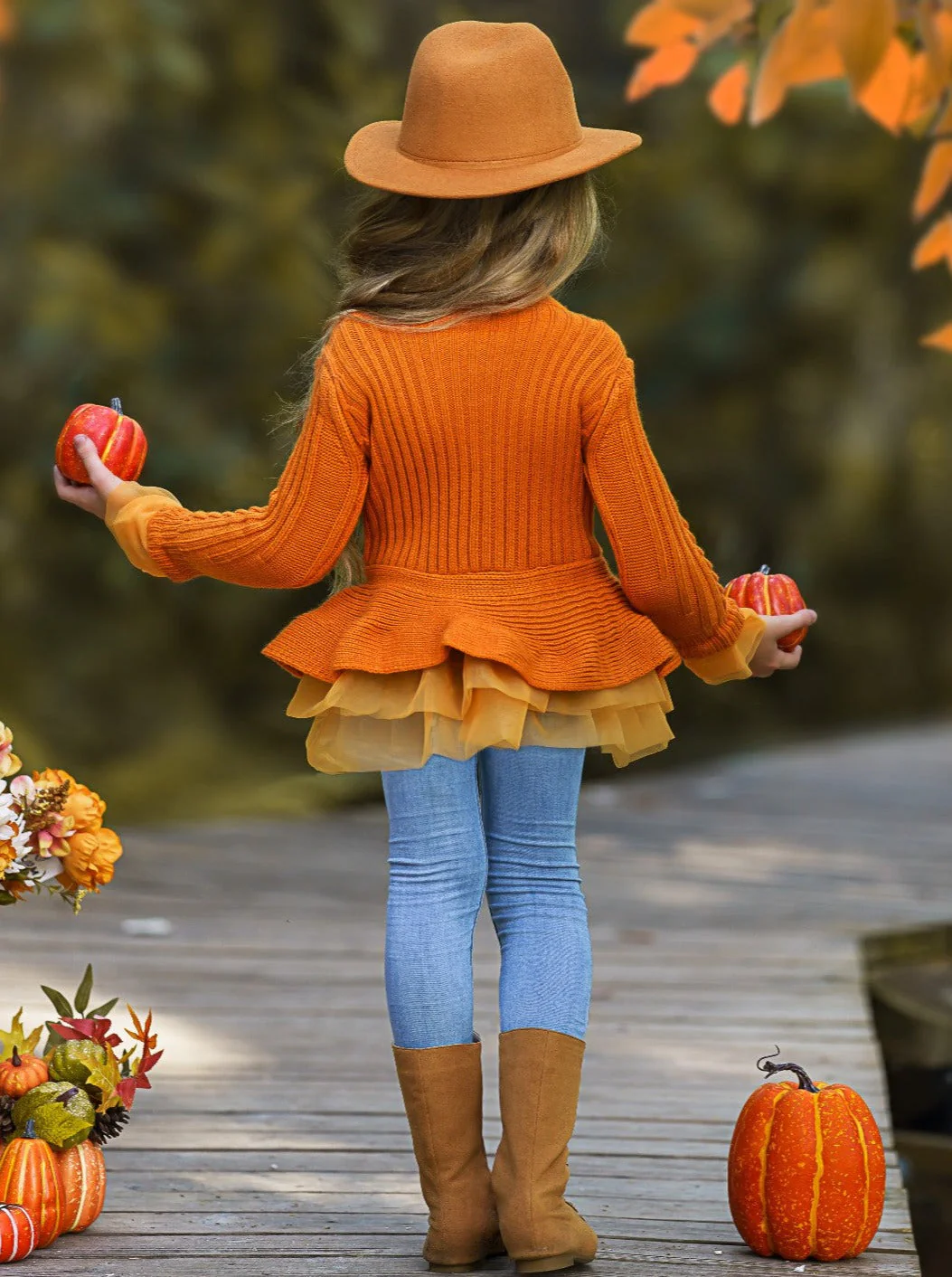 Cute As Pie Pumpkin Cable Knit Tutu Sweater - Image 6