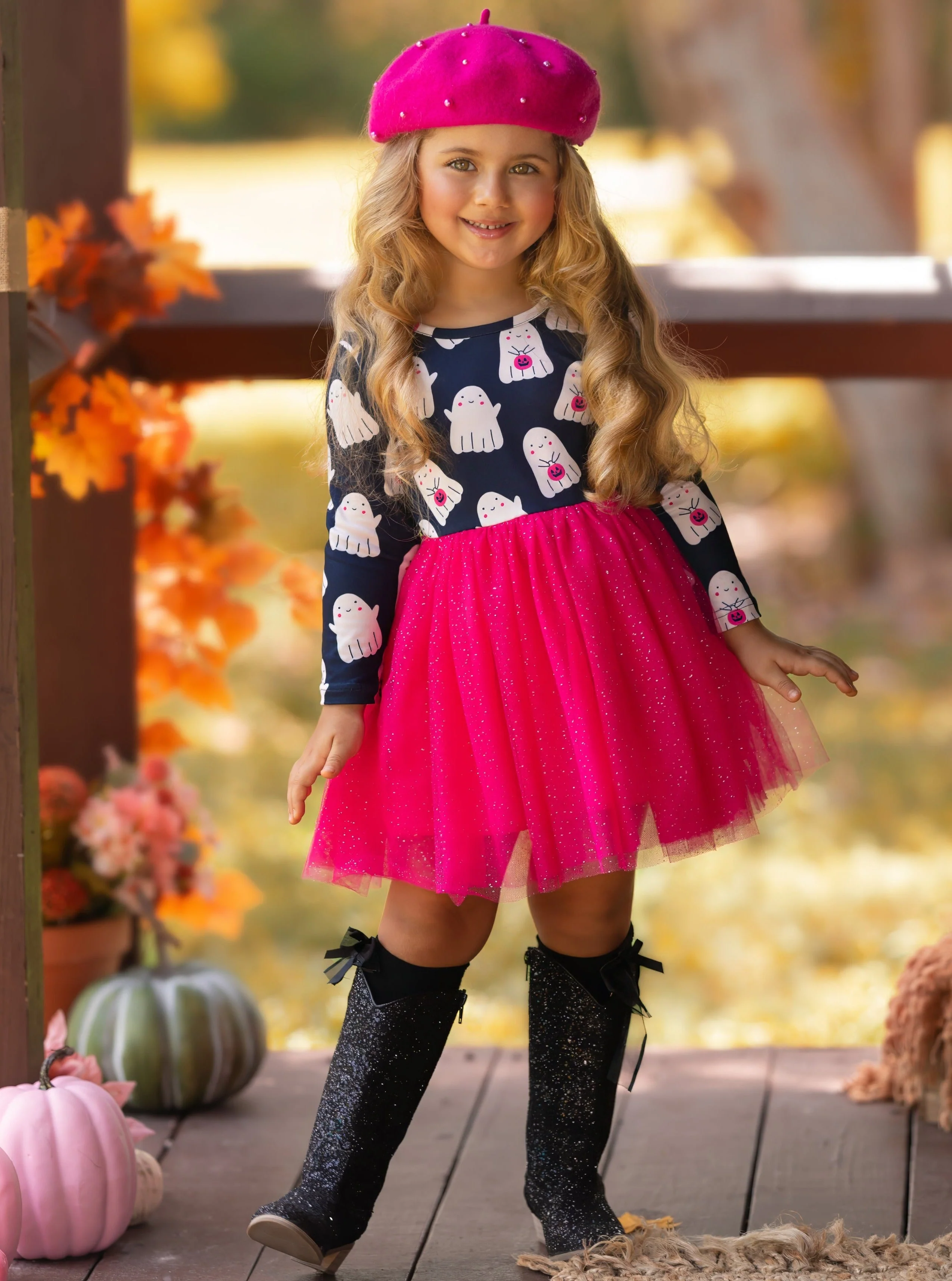 Boo-tiful Twirls Ghost Print Halloween Dress - Image 2