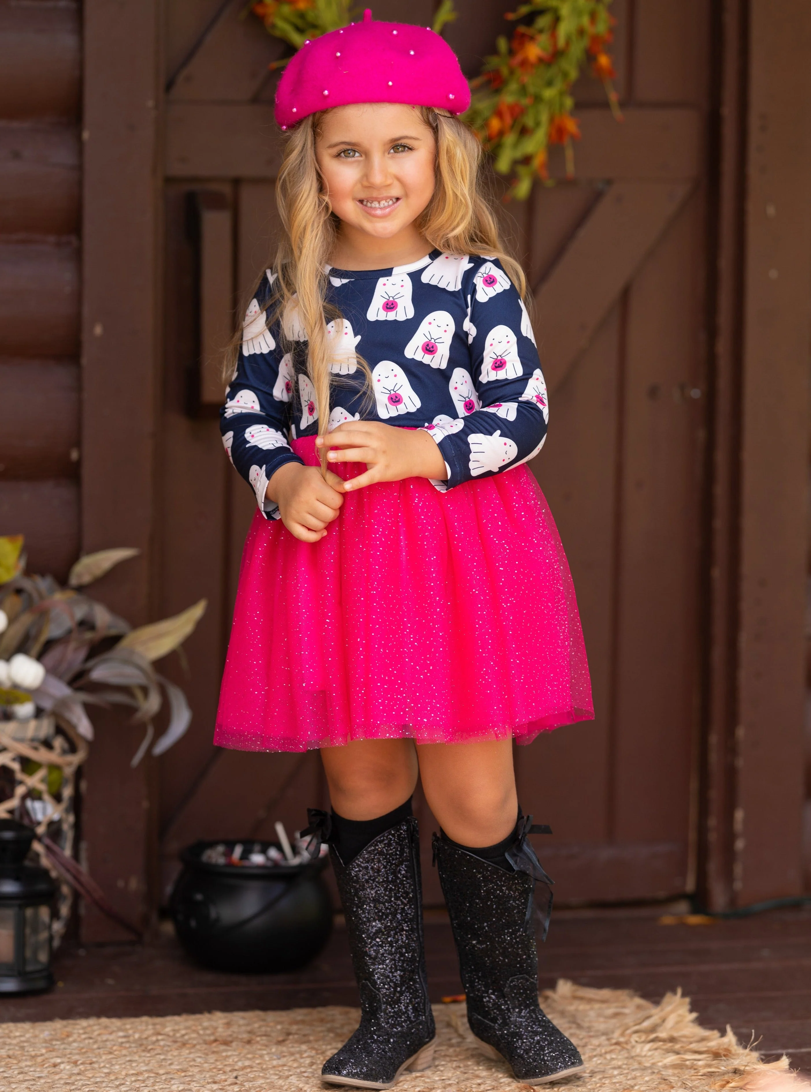 Boo-tiful Twirls Ghost Print Halloween Dress - Image 3