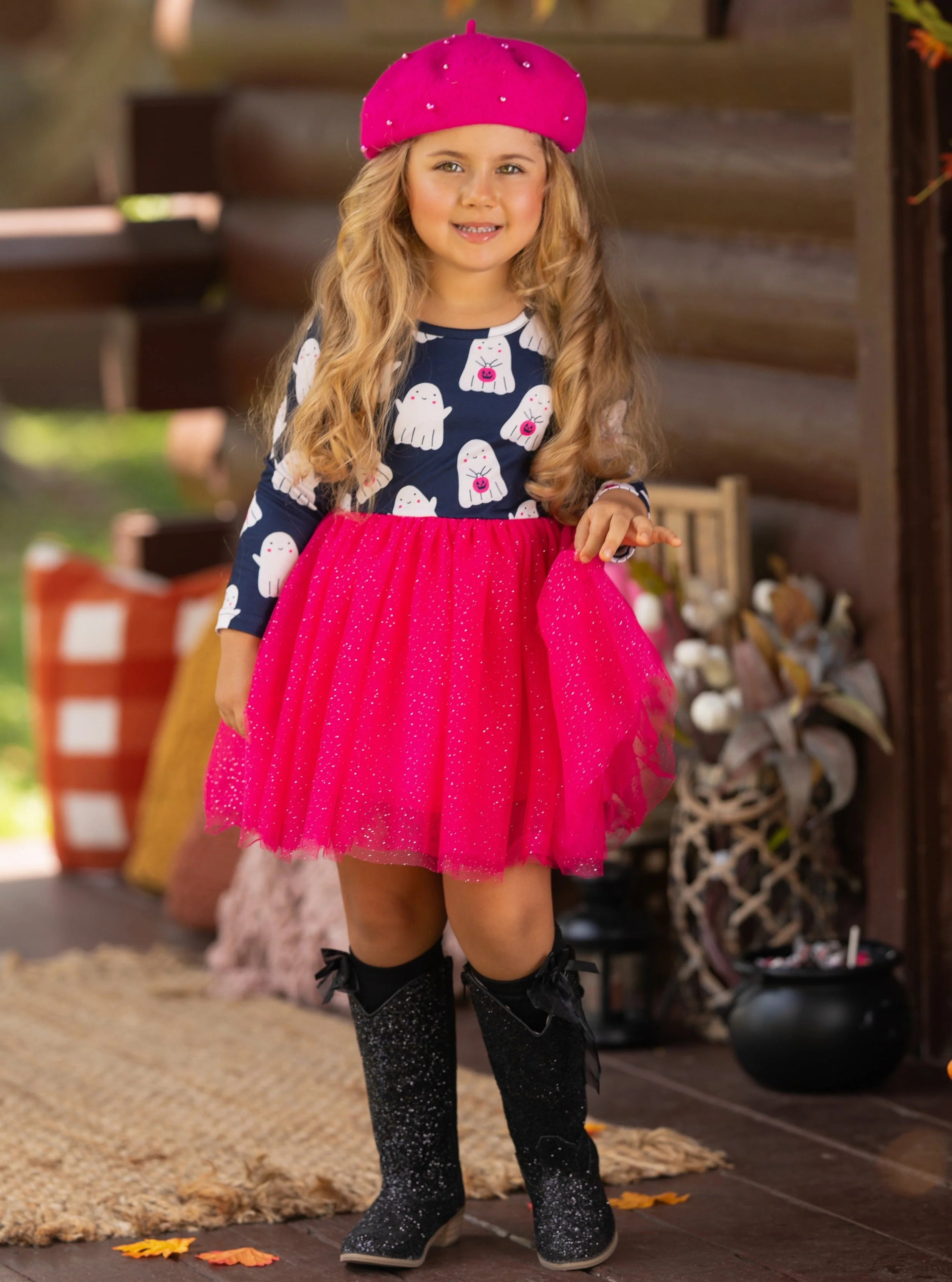 Boo-tiful Twirls Ghost Print Halloween Dress - Image 5
