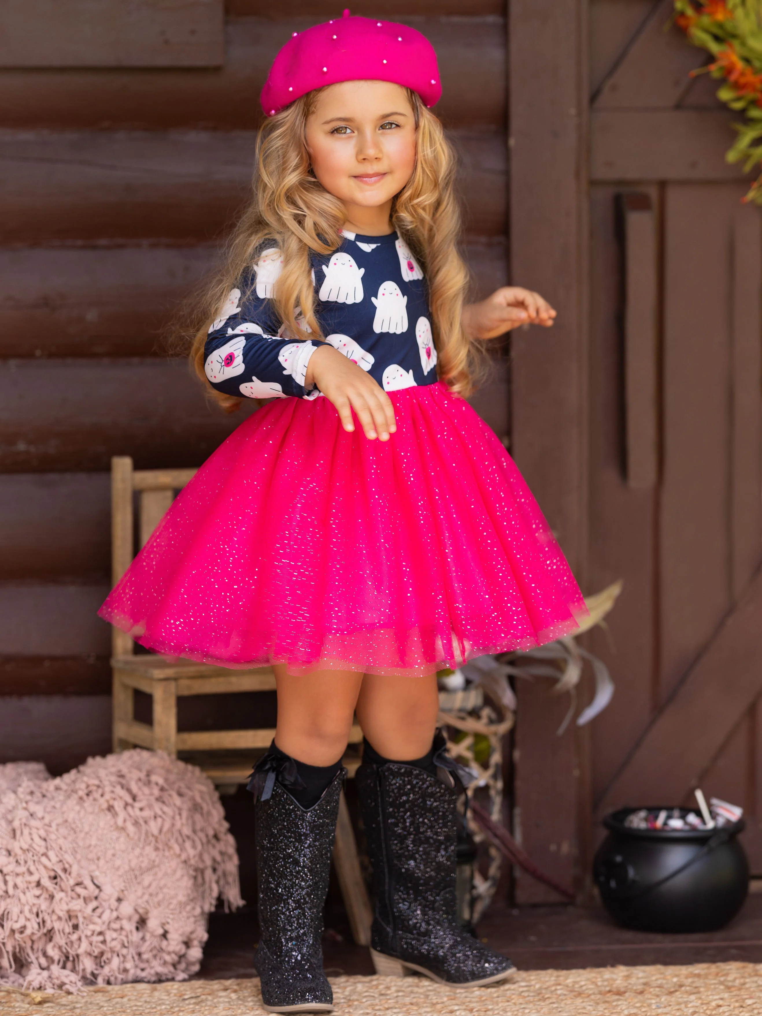 Boo-tiful Twirls Ghost Print Halloween Dress - Image 6