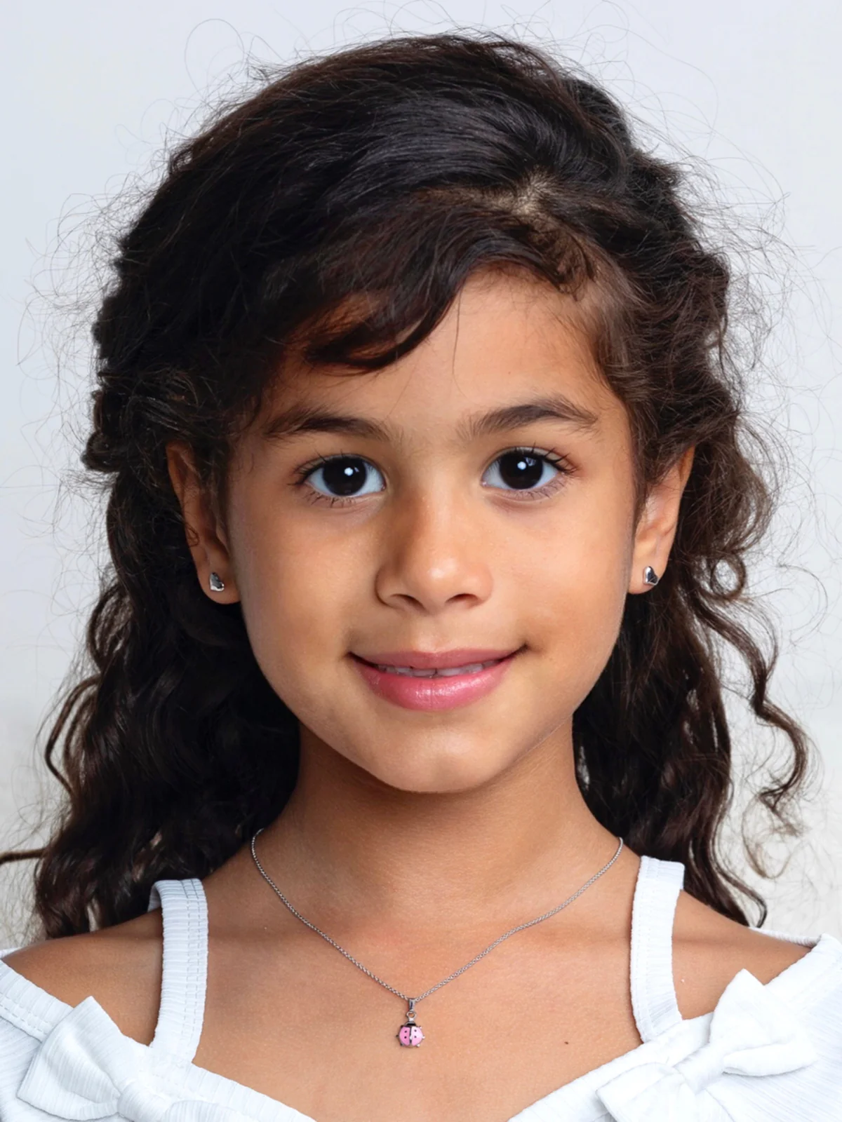 Girls Premium Sterling Silver Pink Ladybug Pendant Necklace - Image 3