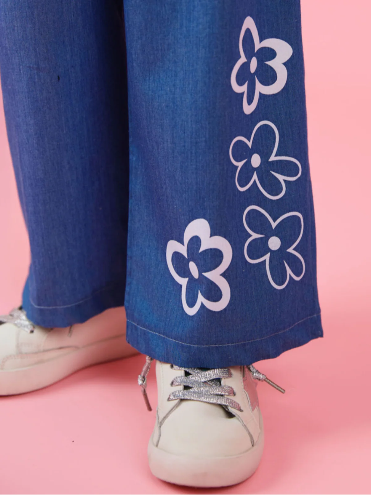 Flower Trail Relaxed Fit Luxe Denim Pants - Image 4
