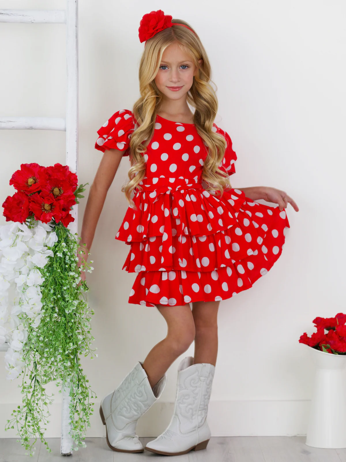 Darling Polka Dot Ruffle Dress - Image 3