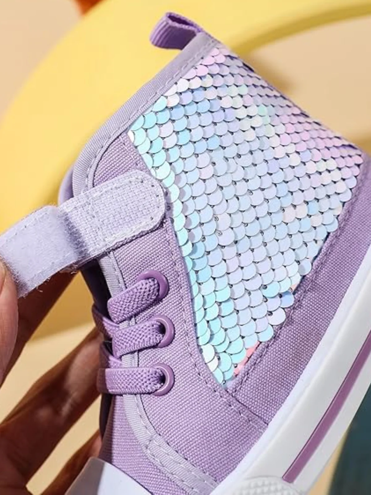 Dazzle On High-Top Sequin Sneakers By Liv and Mia - Image 5