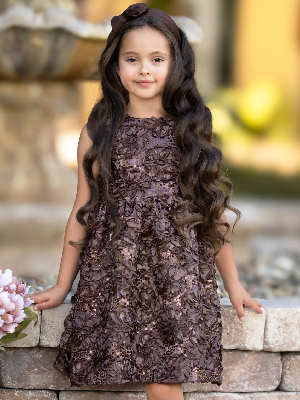 Dazzling Petals Sequin Party Dress - Image 2