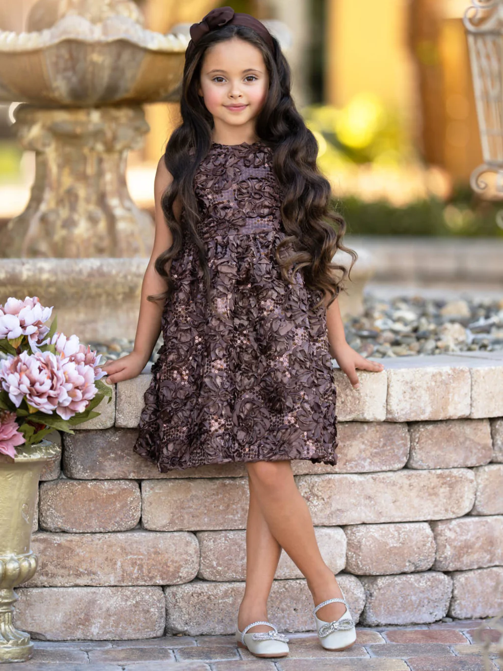 Dazzling Petals Sequin Party Dress - Image 3