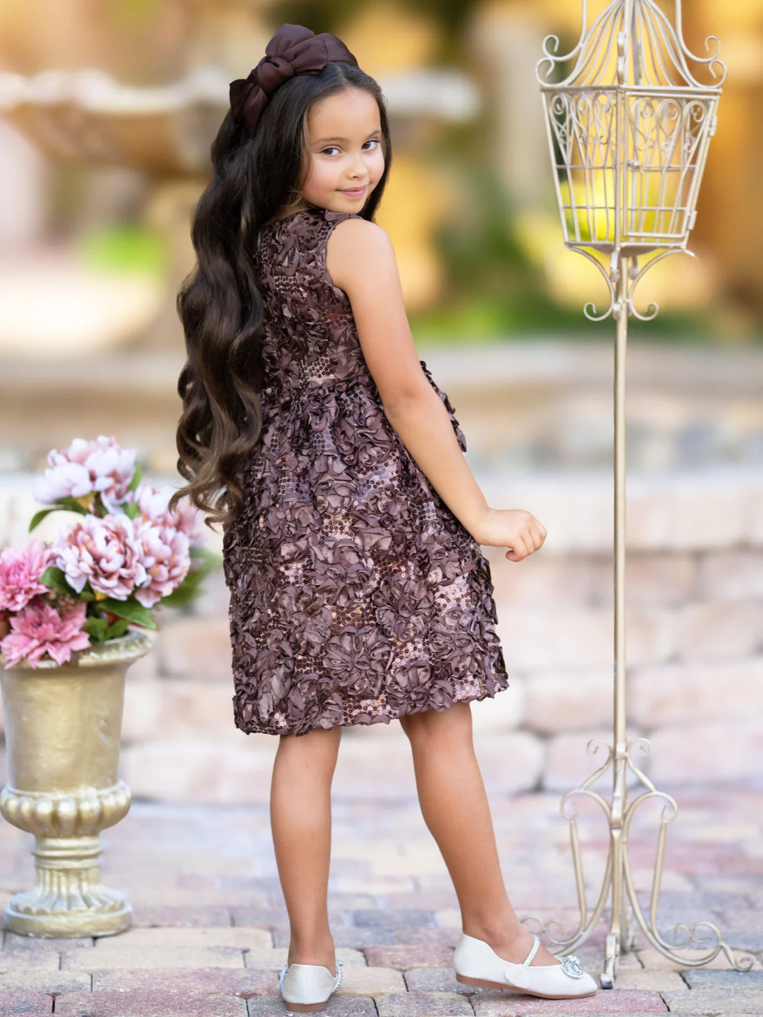 Dazzling Petals Sequin Party Dress - Image 4