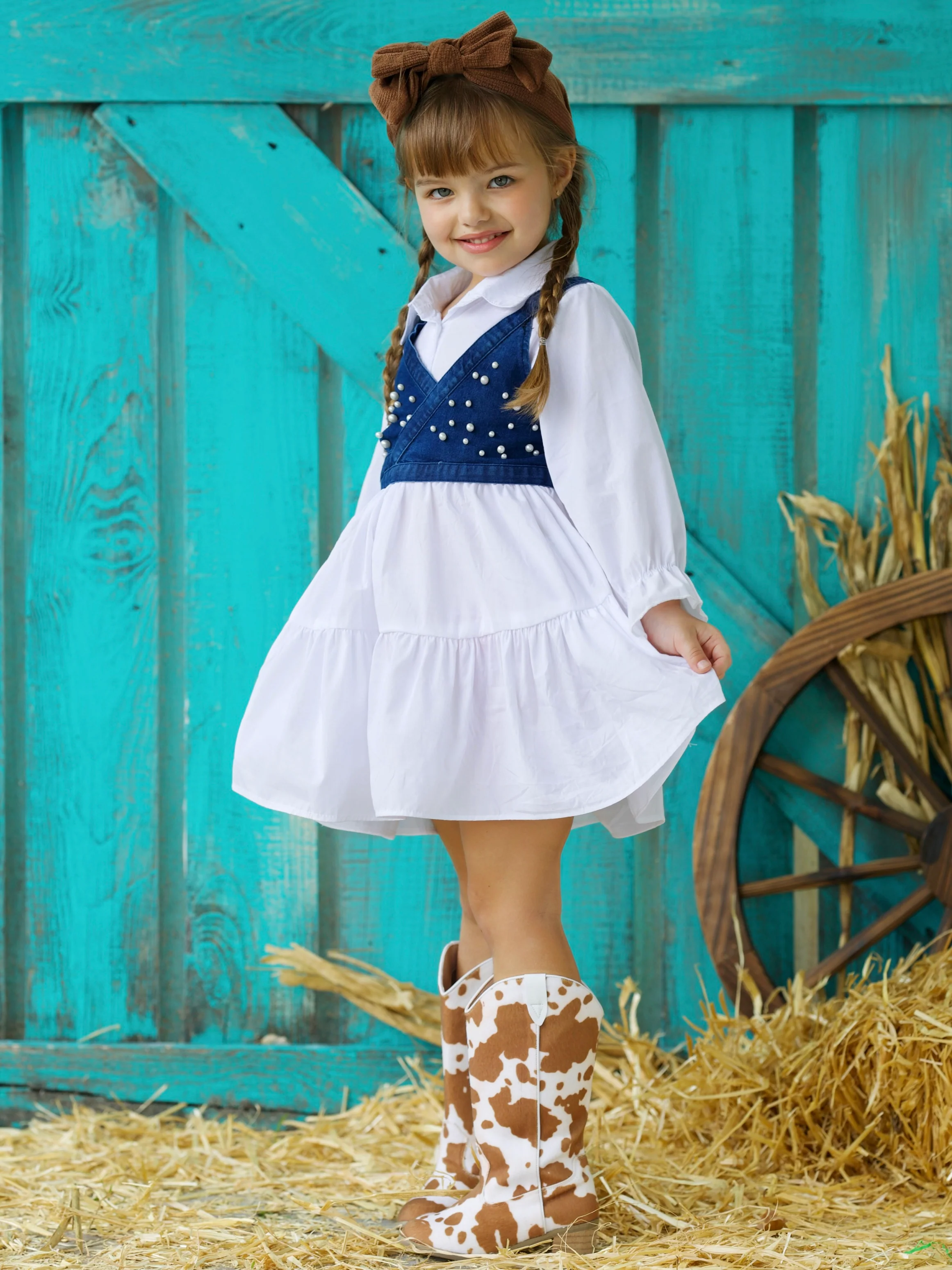 Delicate Dream Dress And Denim Vest Set - Image 7