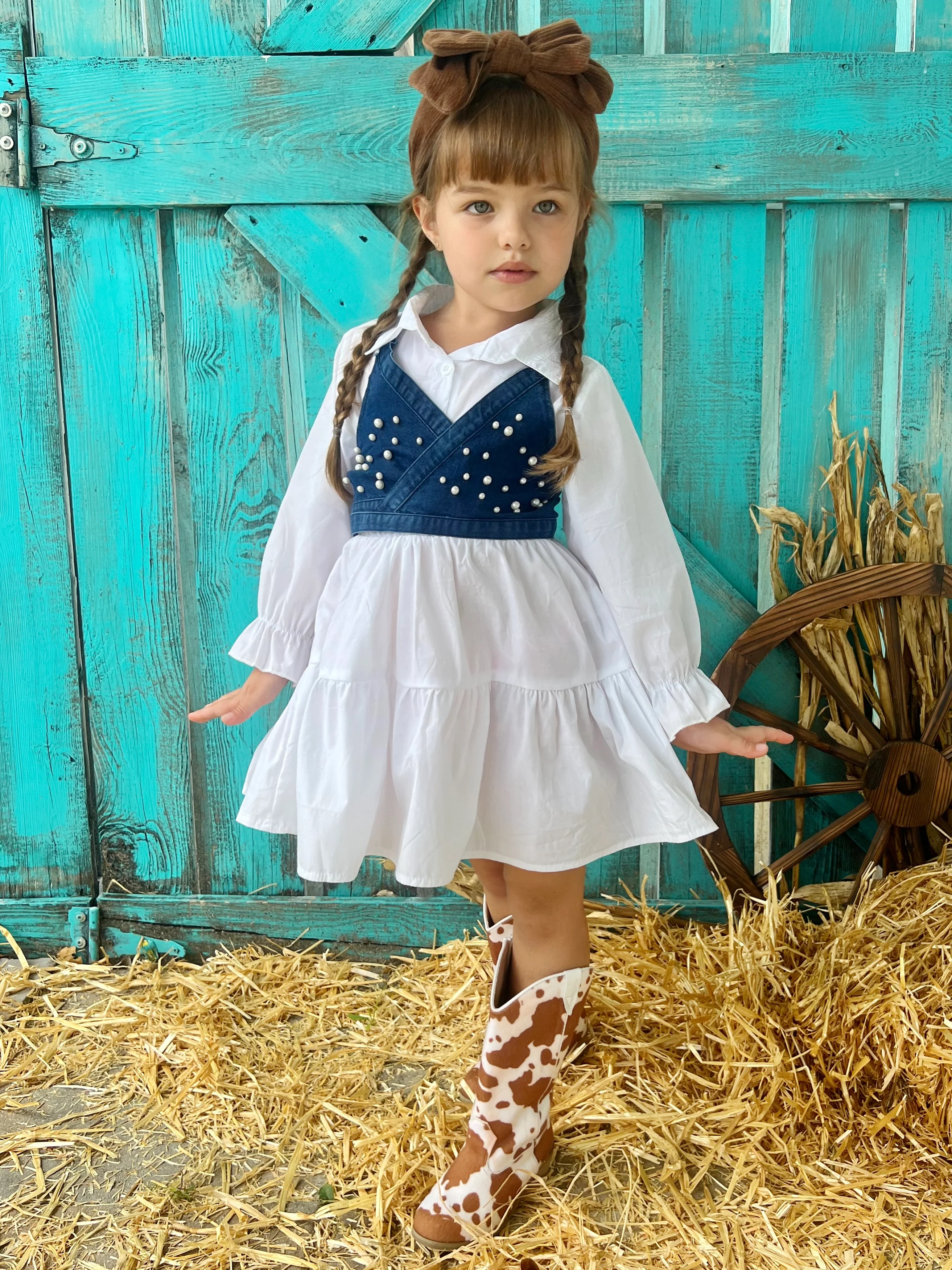 Delicate Dream Dress And Denim Vest Set - Image 8