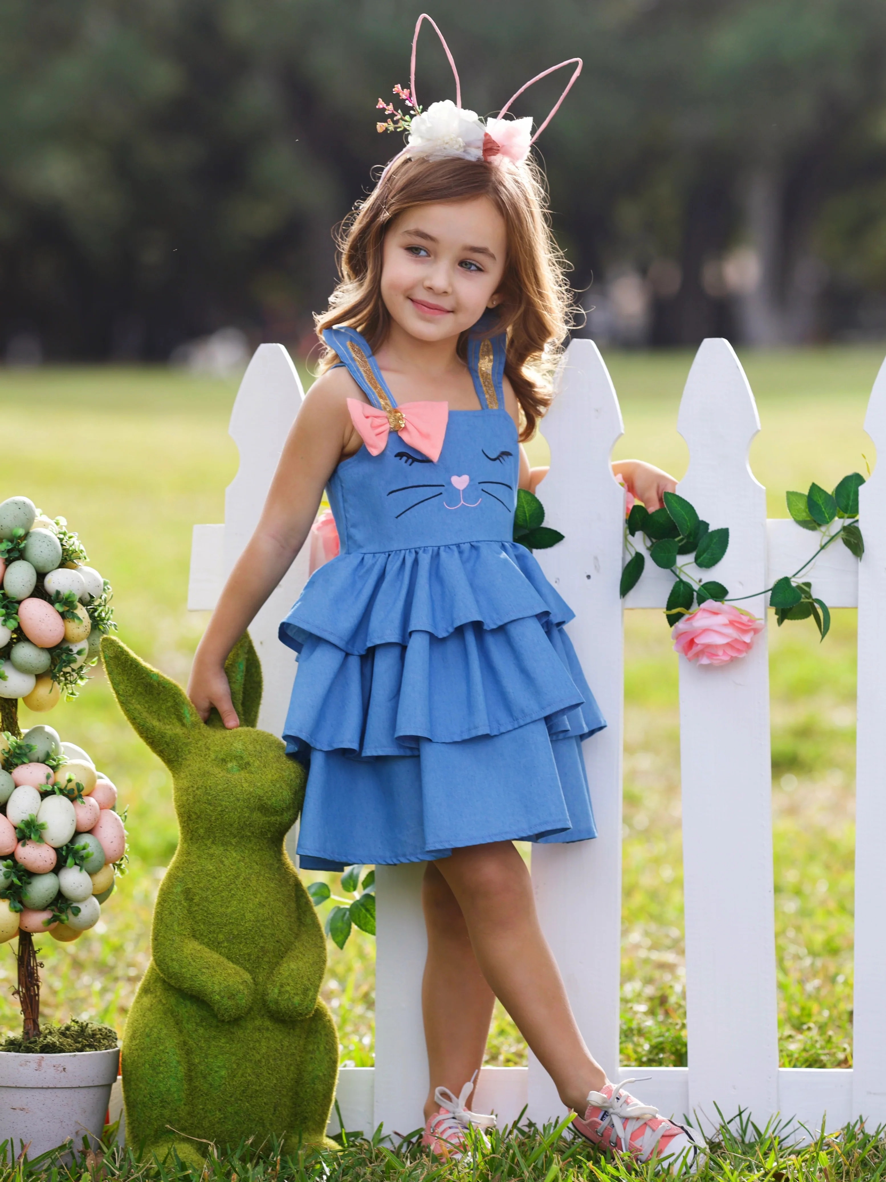 Bunny Dreams Ruffle Denim Dress - Image 5