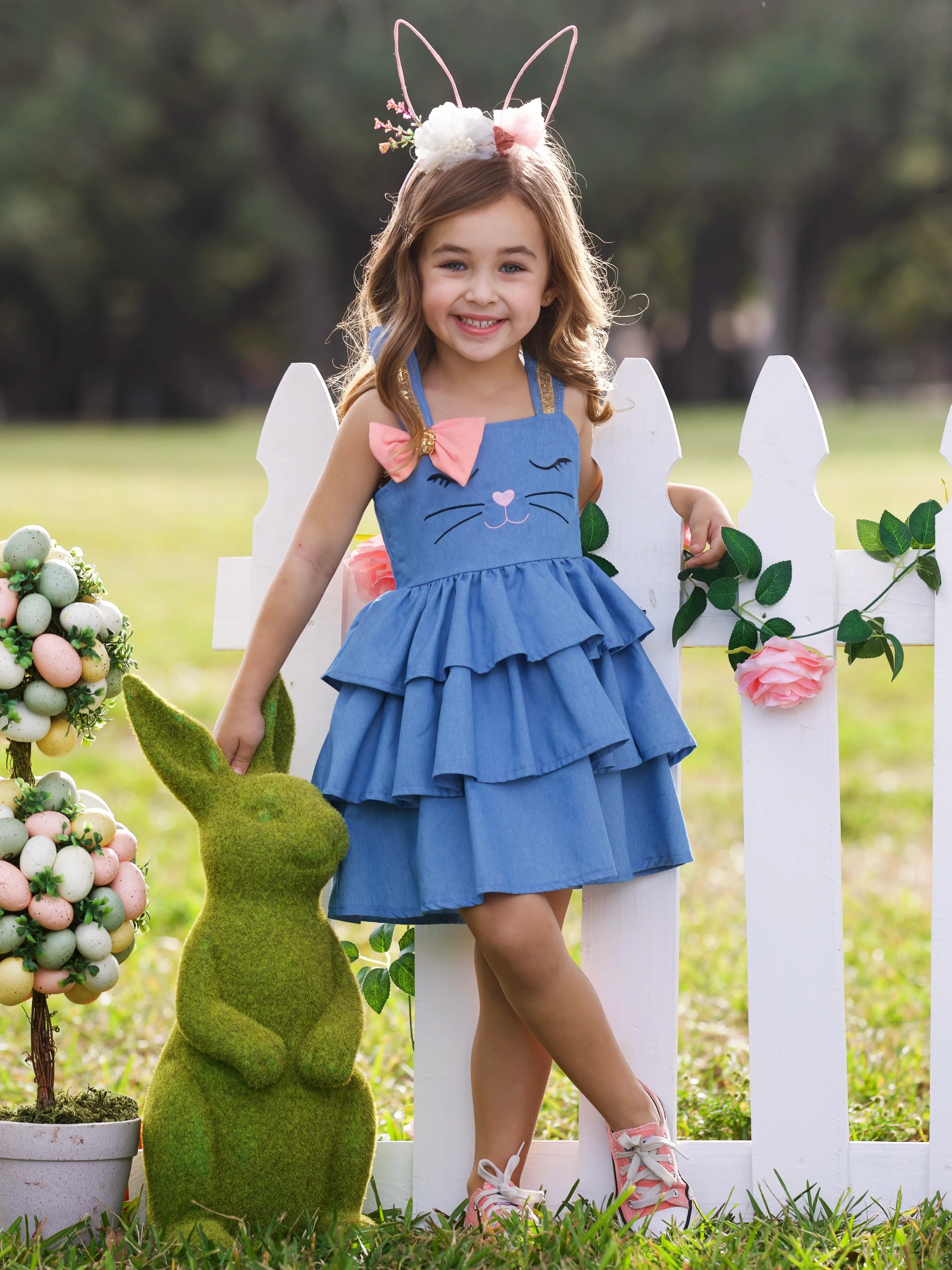 Bunny Dreams Ruffle Denim Dress - Image 6