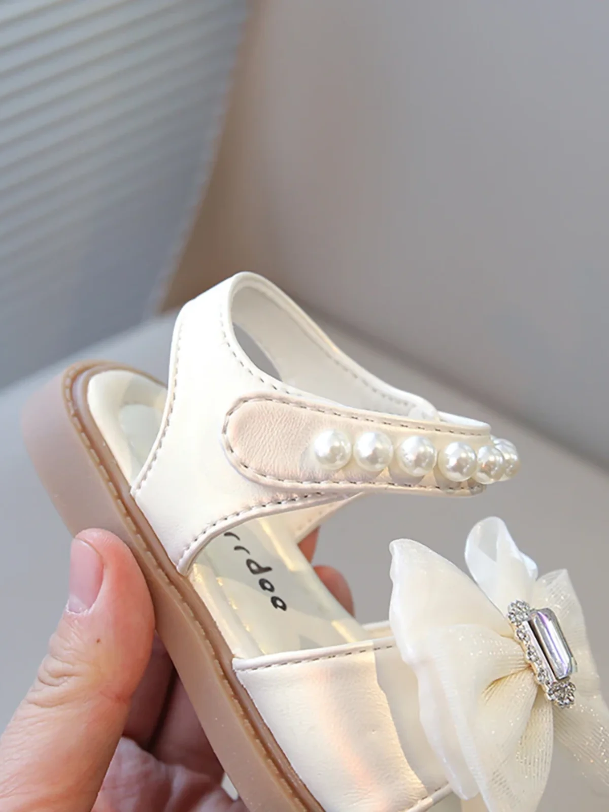 Twinkle Charm Pearl Bow Rhinestone Dress Sandal - Image 2
