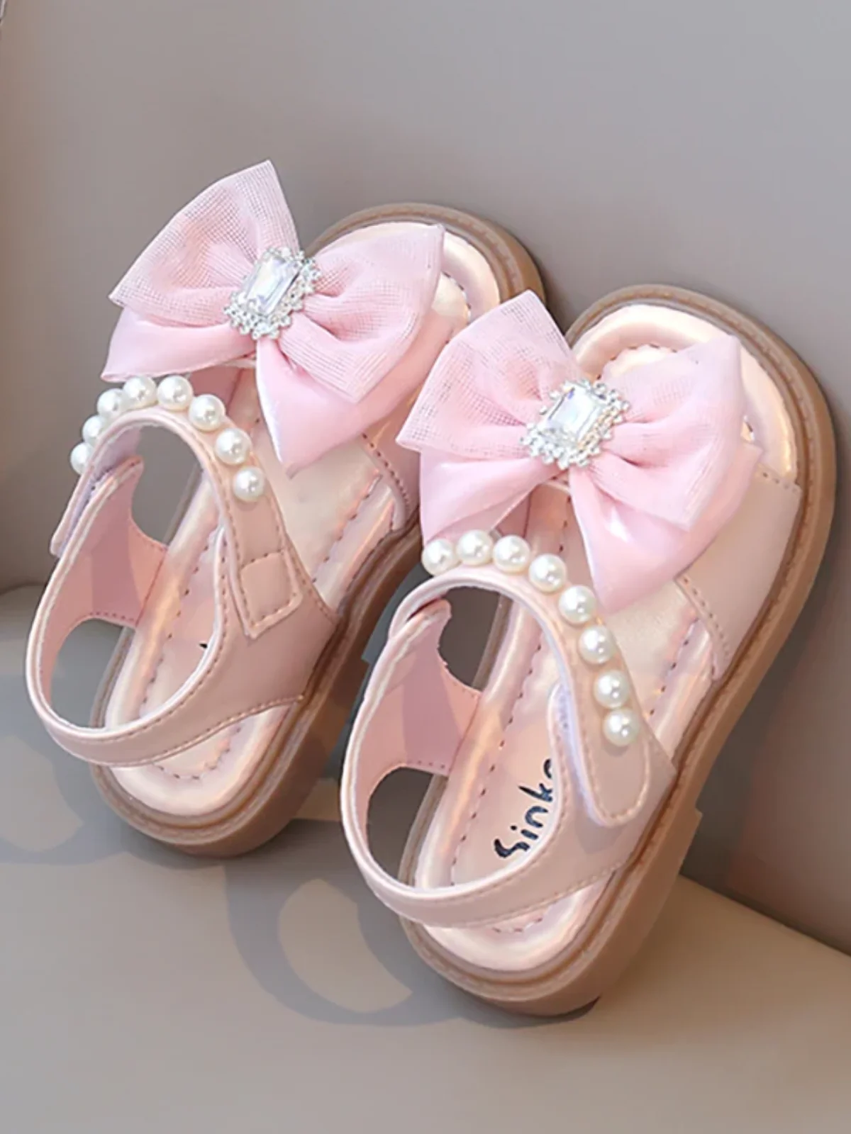 Twinkle Charm Pearl Bow Rhinestone Dress Sandal - Image 6