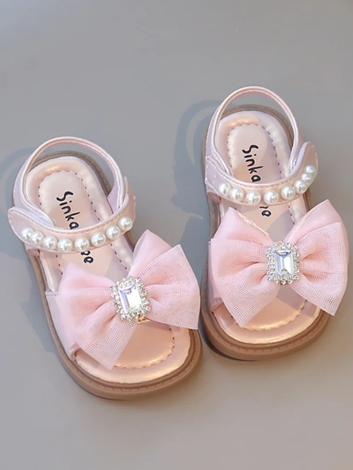 Twinkle Charm Pearl Bow Rhinestone Dress Sandal - Image 8
