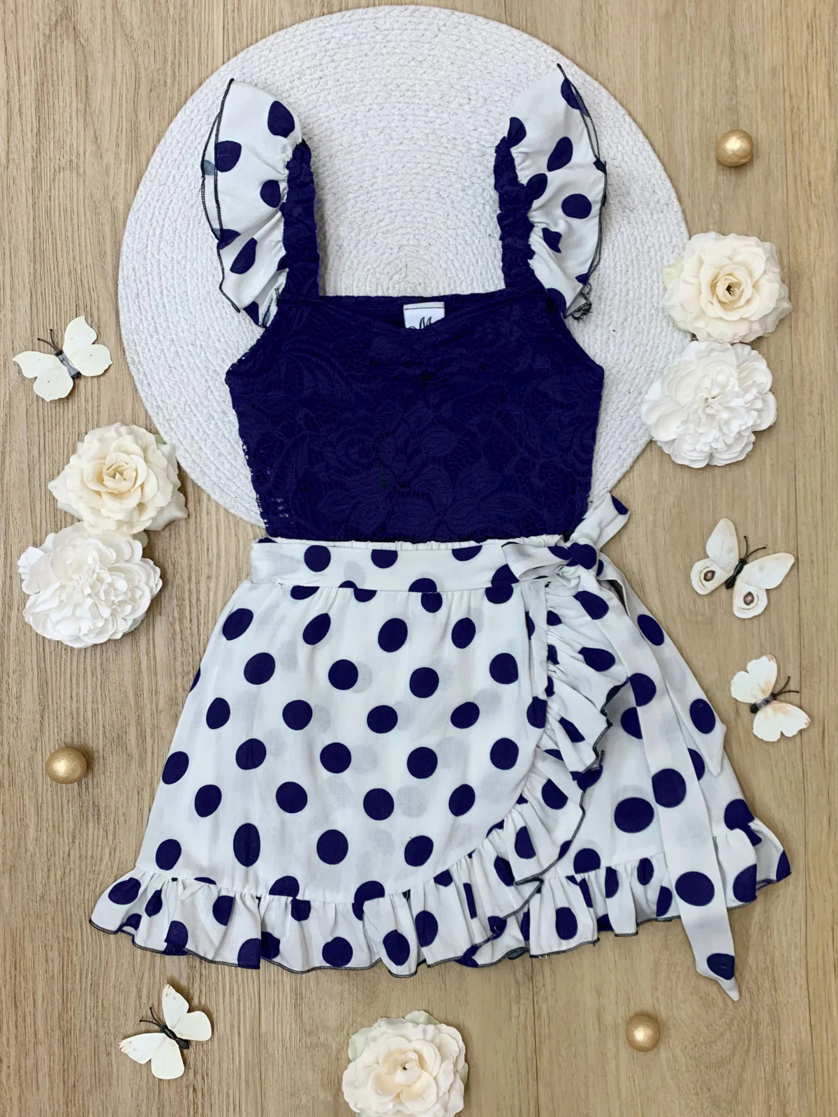 Dotty Delight Top and Ruffle Skort Set - Image 3