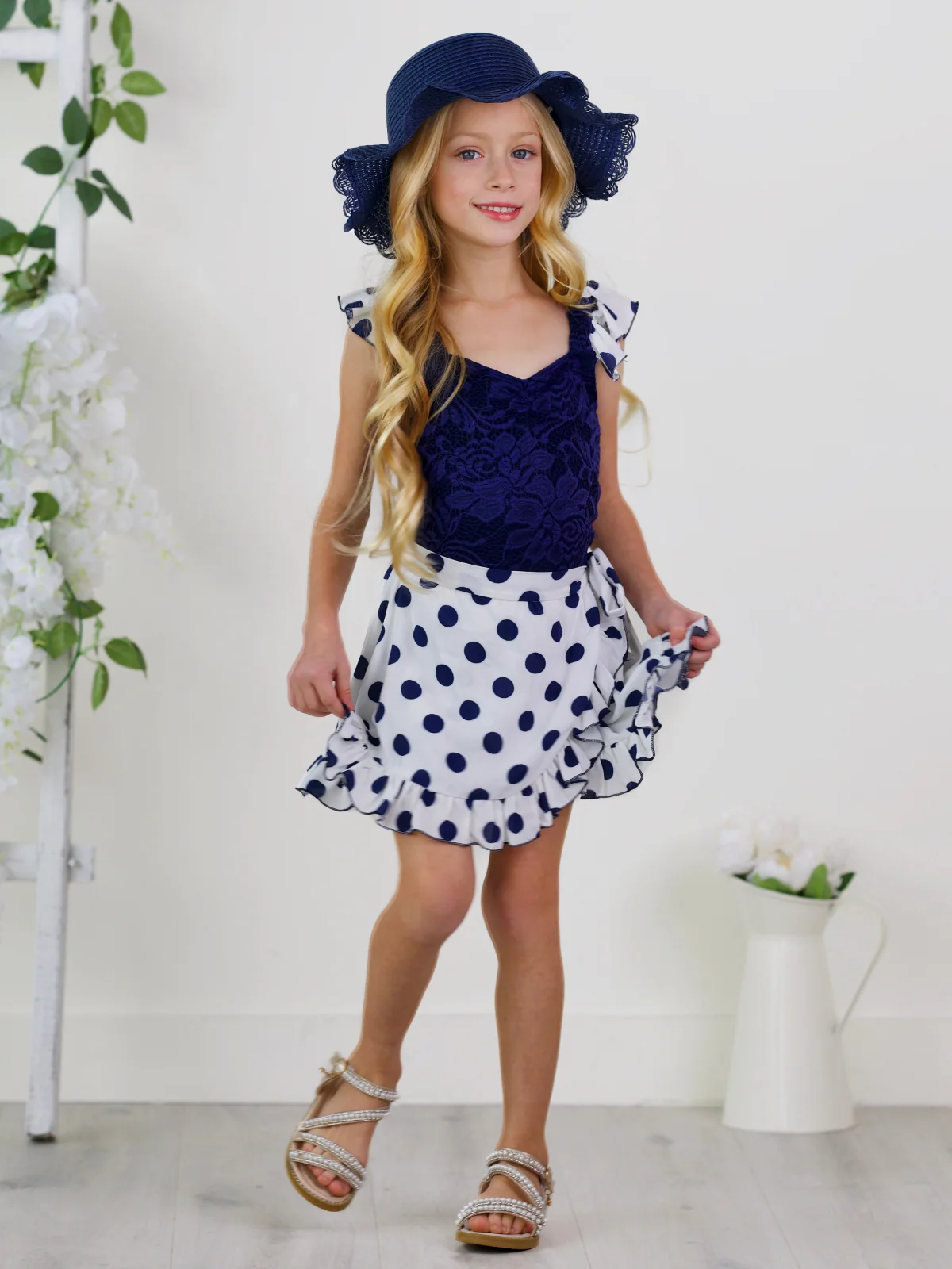 Dotty Delight Top and Ruffle Skort Set - Image 4