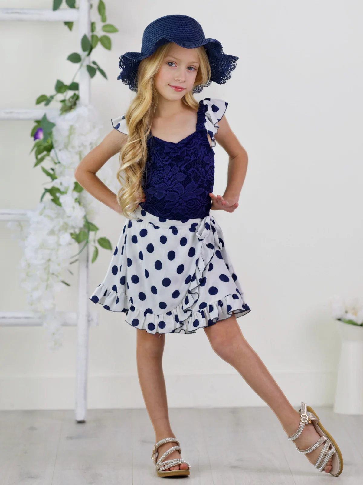 Dotty Delight Top and Ruffle Skort Set - Image 5