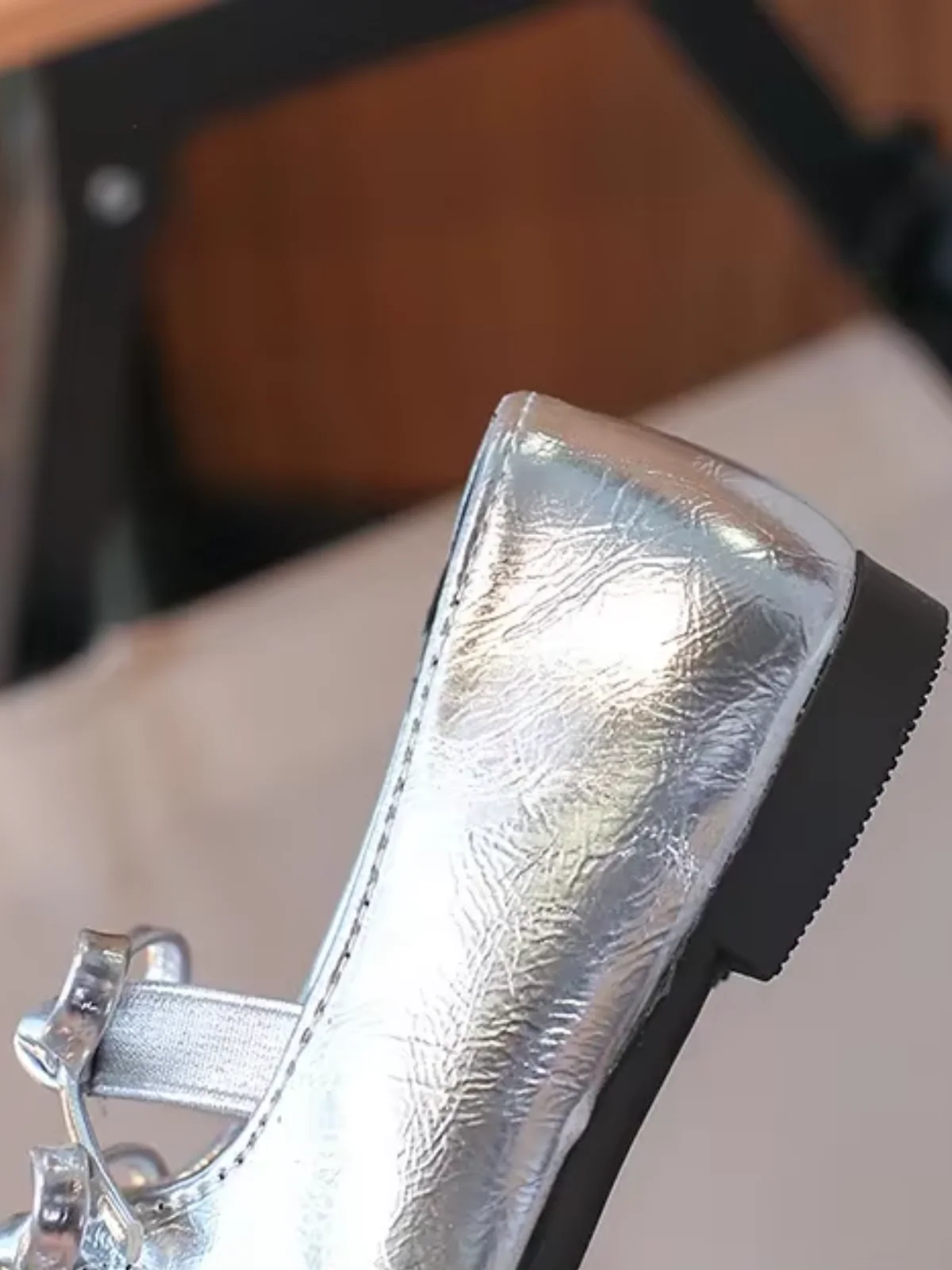 Double Bow Metallic Ballet Flats - Image 5