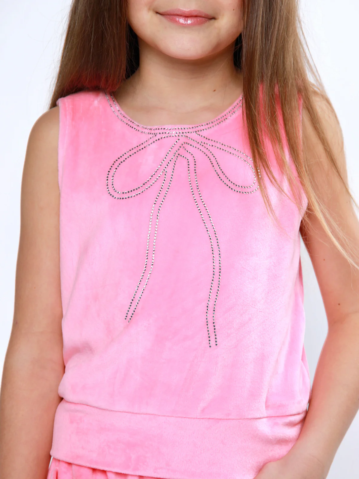 Dreamy Bow Velour Tank Top and Short Set - Image 2