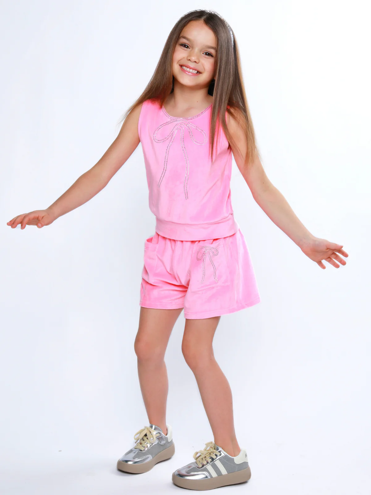 Dreamy Bow Velour Tank Top and Short Set - Image 5