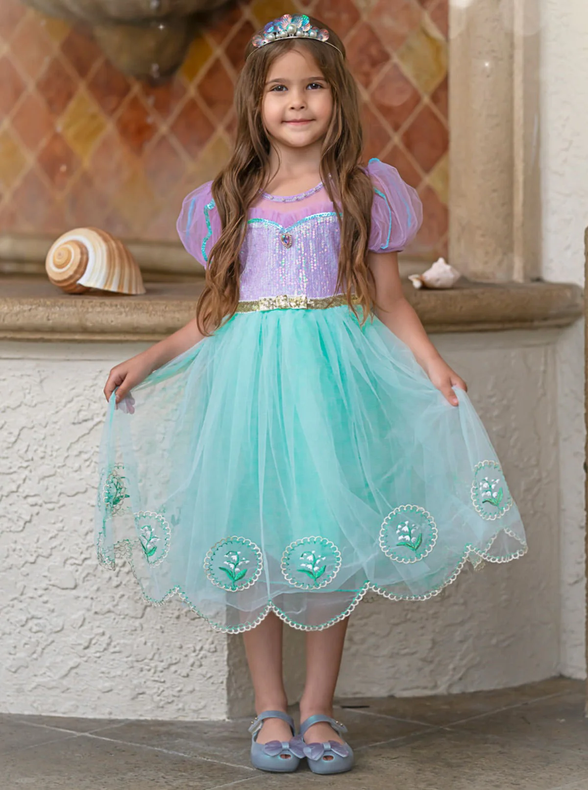 Dress-Up Princess Scallop Hem Tulle Dress - Image 5