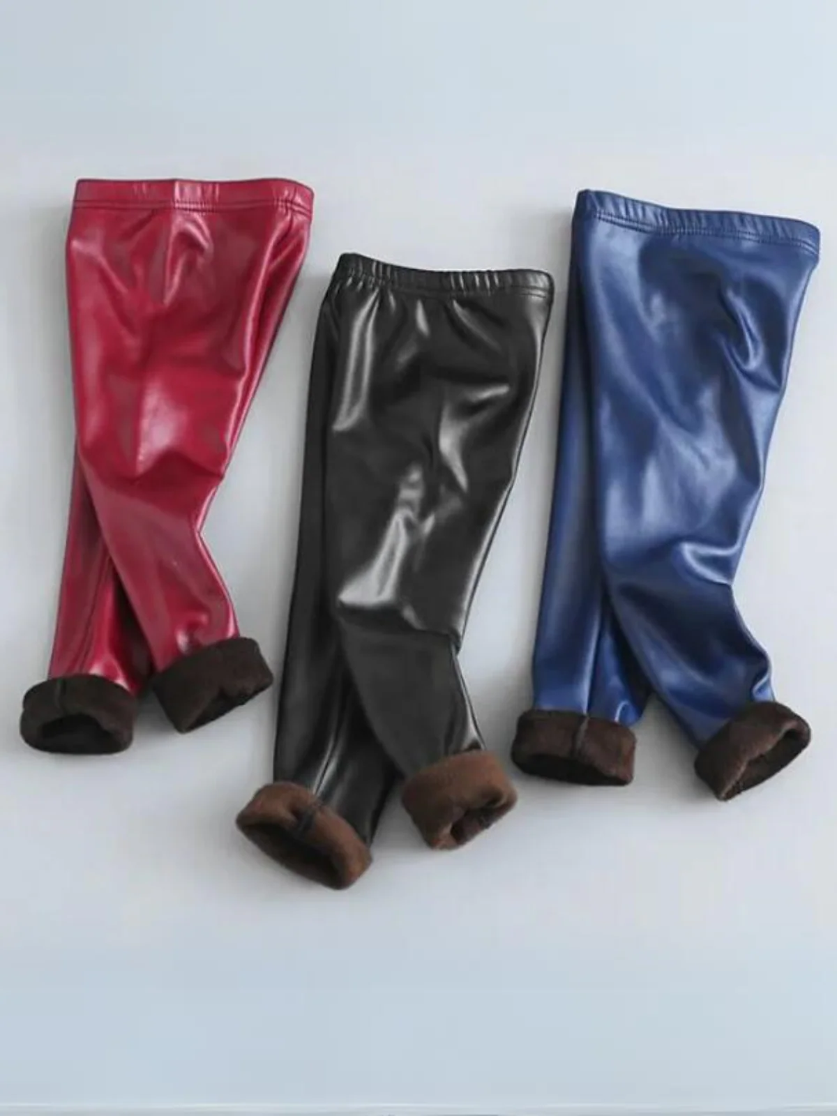 Ready For Snow Fleece-Lined Vegan Leather Leggings - Image 5