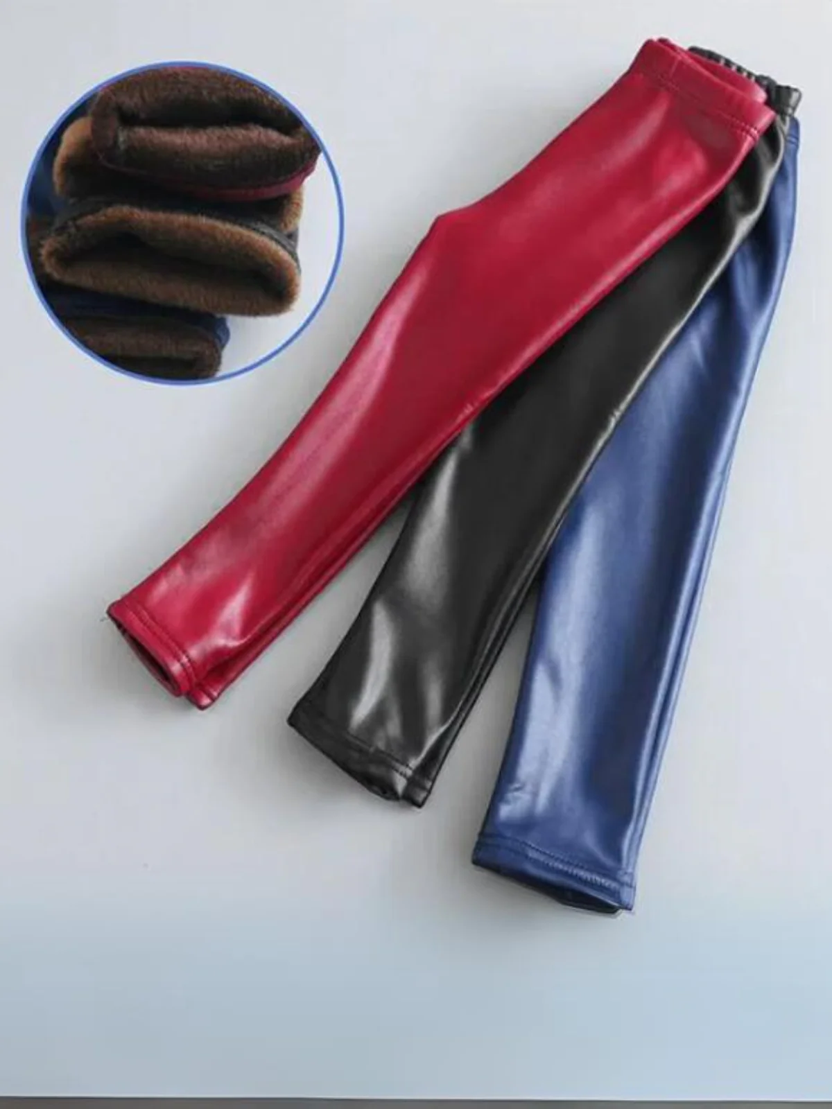 Ready For Snow Fleece-Lined Vegan Leather Leggings - Image 7