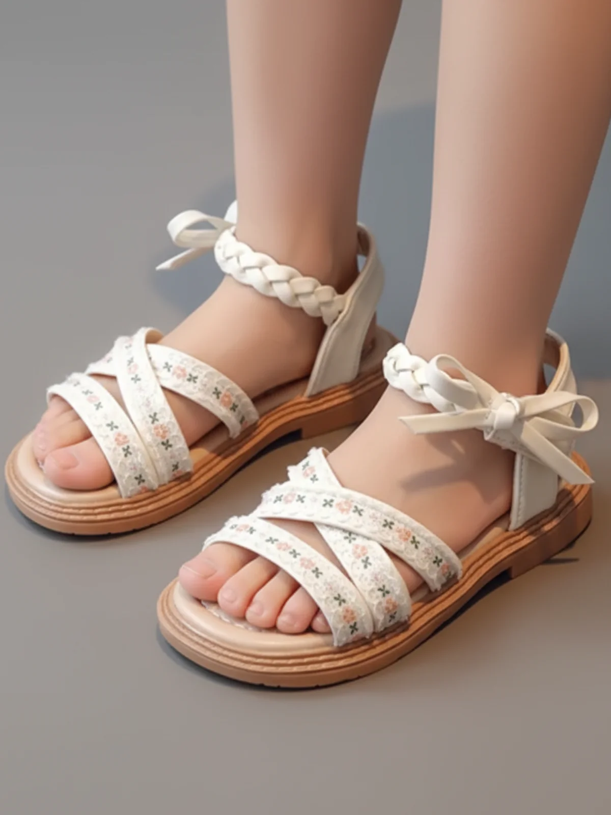 Sweet Meadow Bow Summer Sandals - Image 5