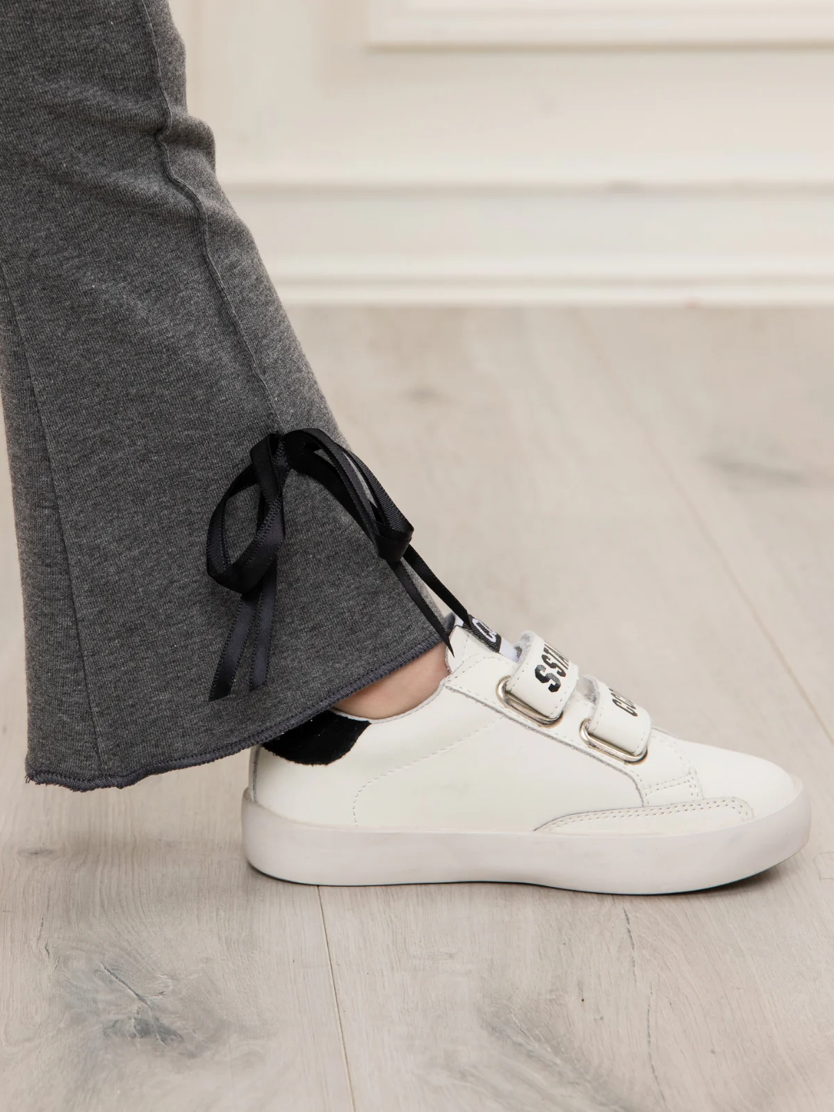 Everyday Grey Bow Hem Flare Pants - Image 3