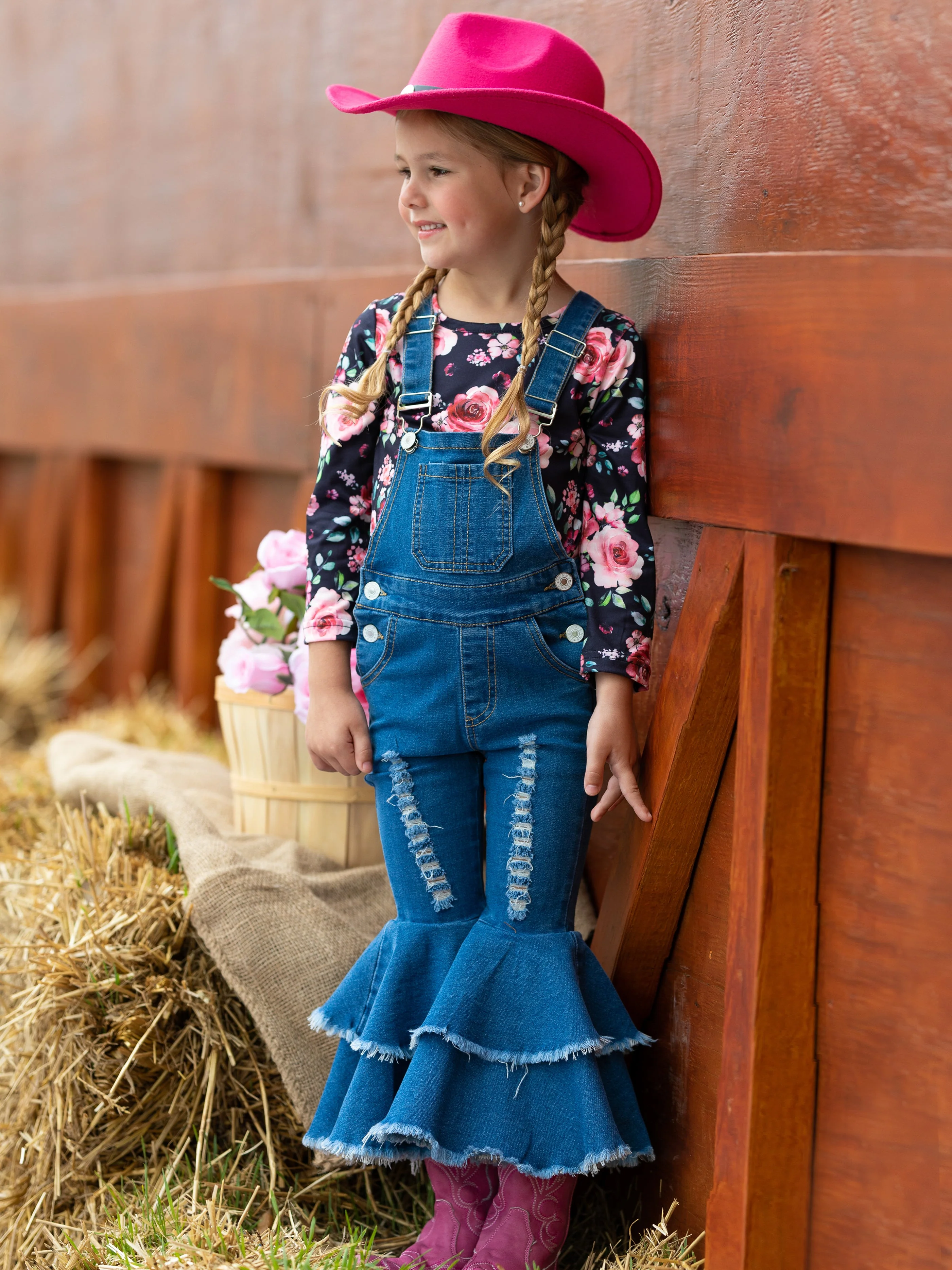 Fall Florals Flared Overall Set - Image 6