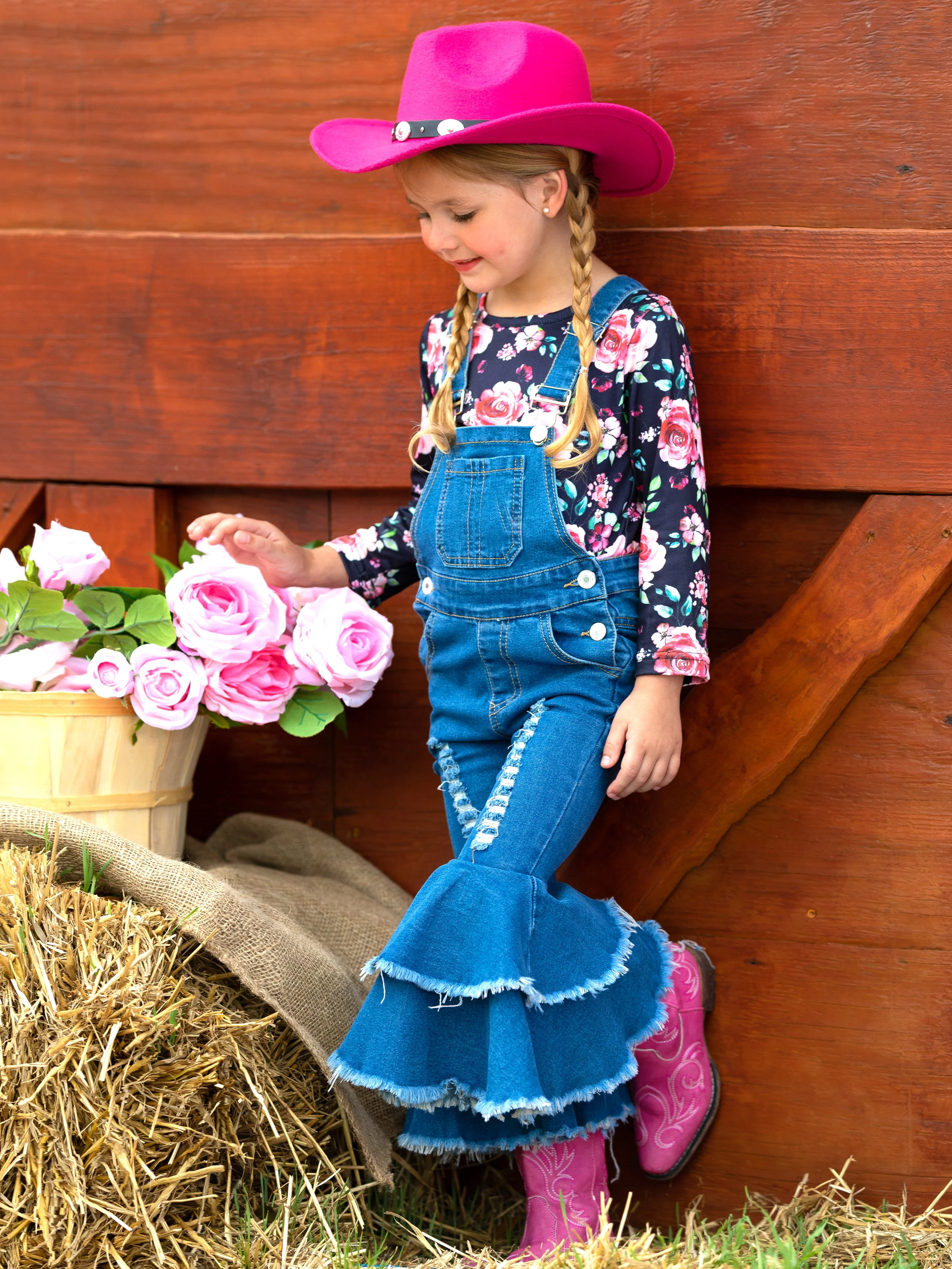 Fall Florals Flared Overall Set - Image 7