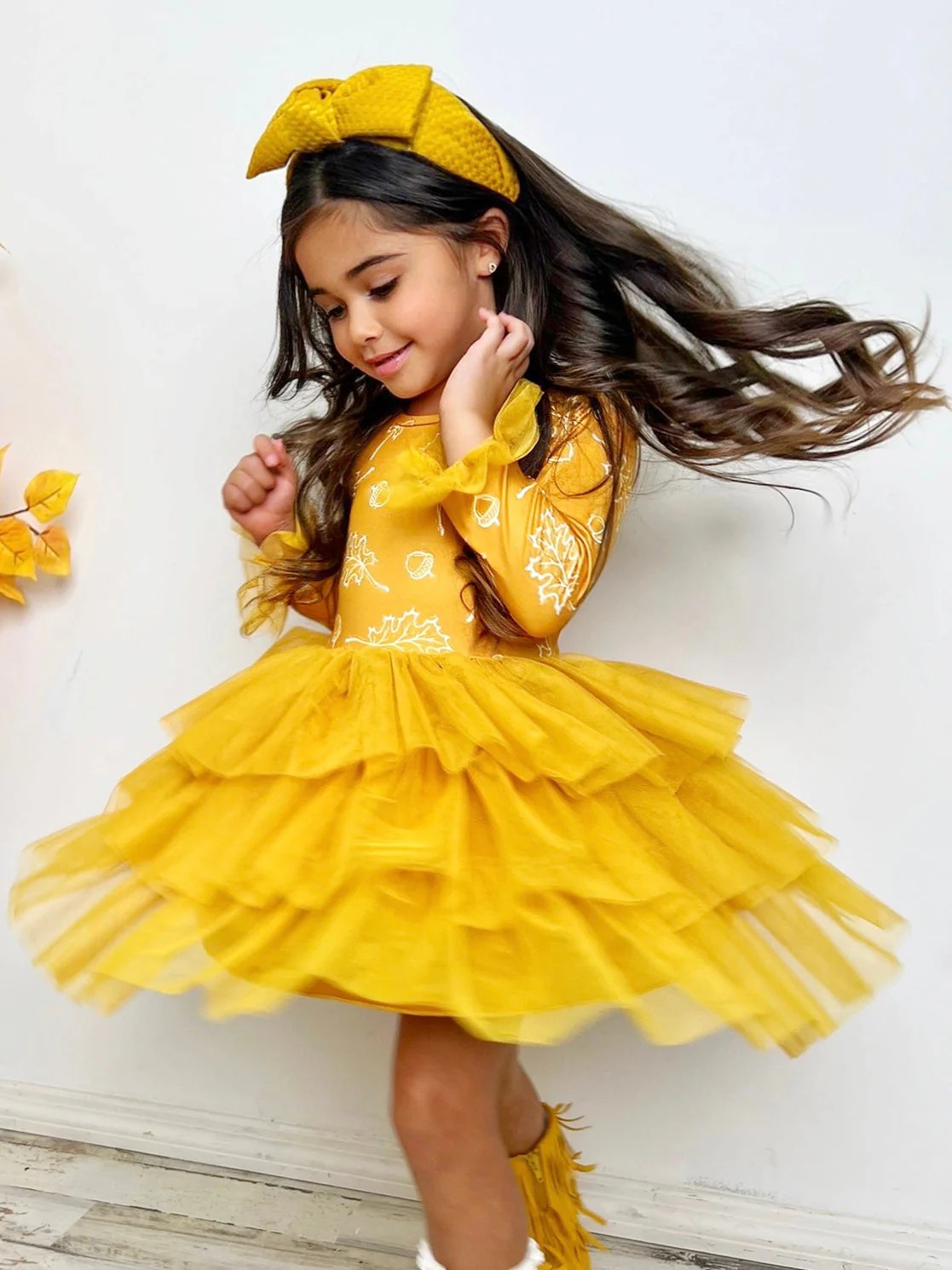 Picture Perfect Falling Leaves Layered Tutu Dress - Image 2