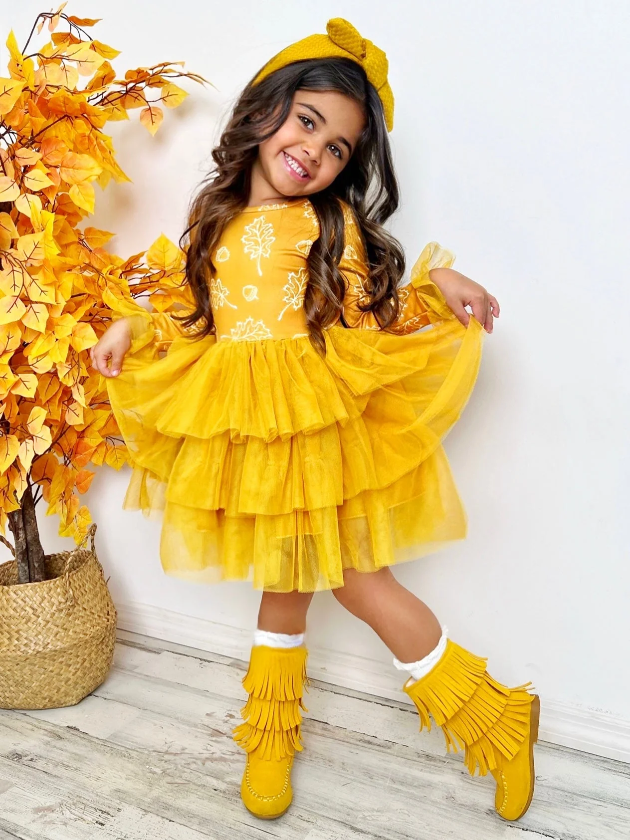 Picture Perfect Falling Leaves Layered Tutu Dress - Image 3
