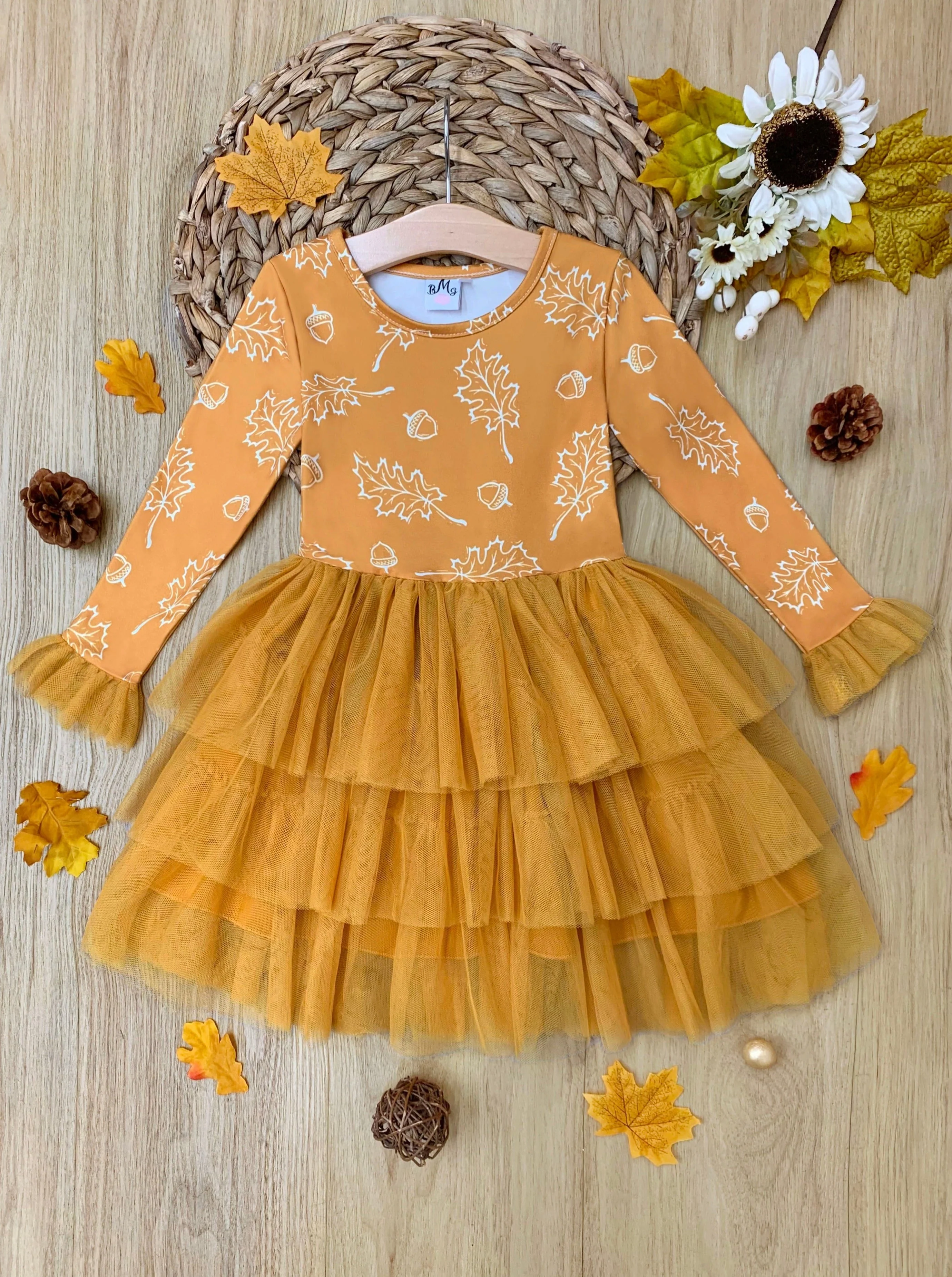 Picture Perfect Falling Leaves Layered Tutu Dress - Image 5