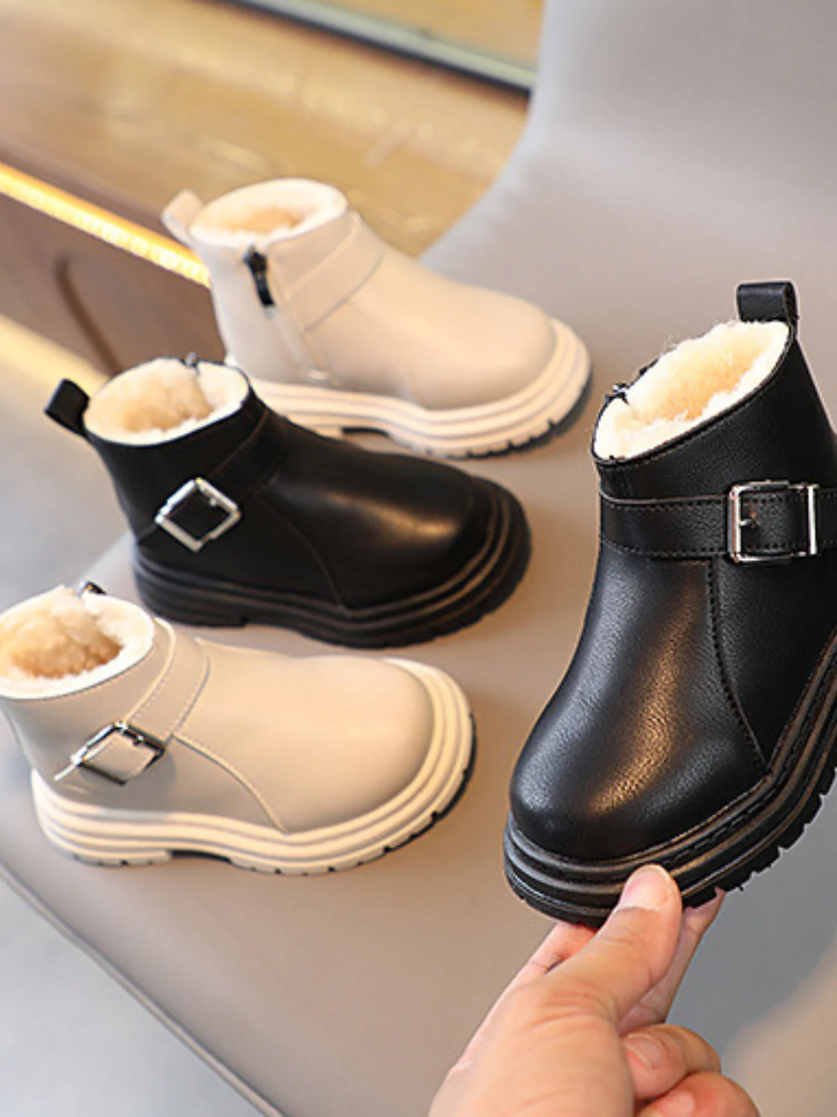 Pamper Her Toes Fur-Lined Buckle Boots By Liv and Mia - Image 2