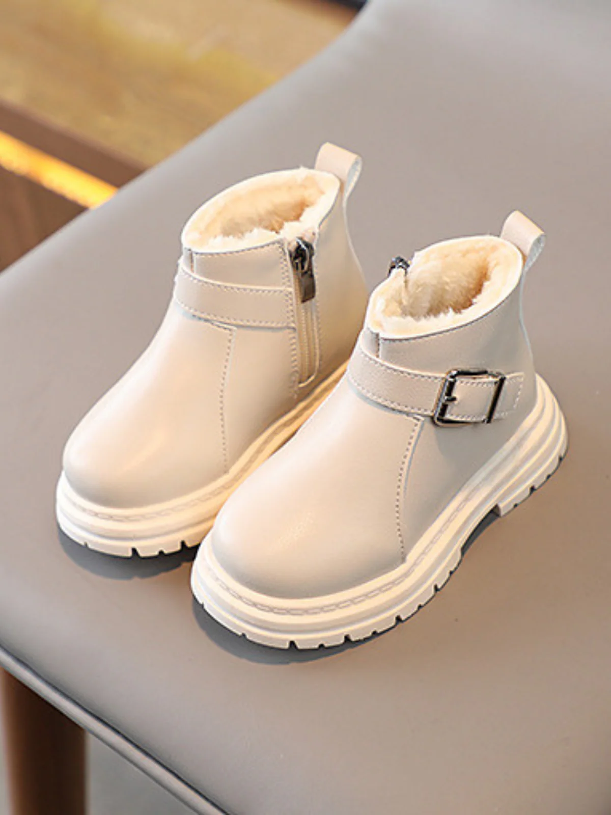 Pamper Her Toes Fur-Lined Buckle Boots By Liv and Mia - Image 3