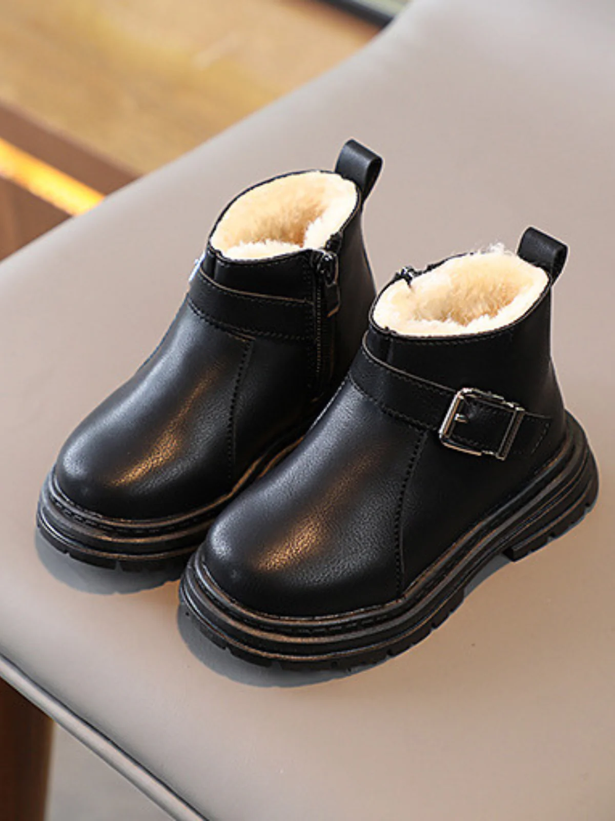 Pamper Her Toes Fur-Lined Buckle Boots By Liv and Mia - Image 4
