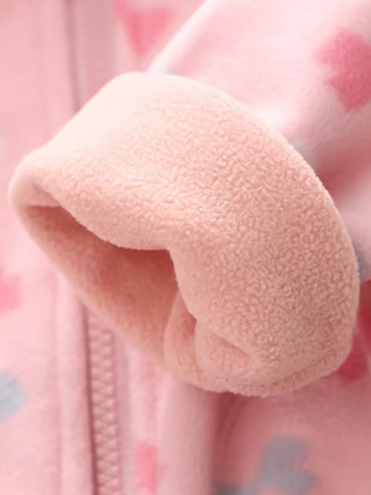Whimsically Warm Bow Print Fleece Zip-Up Jacket - Image 3