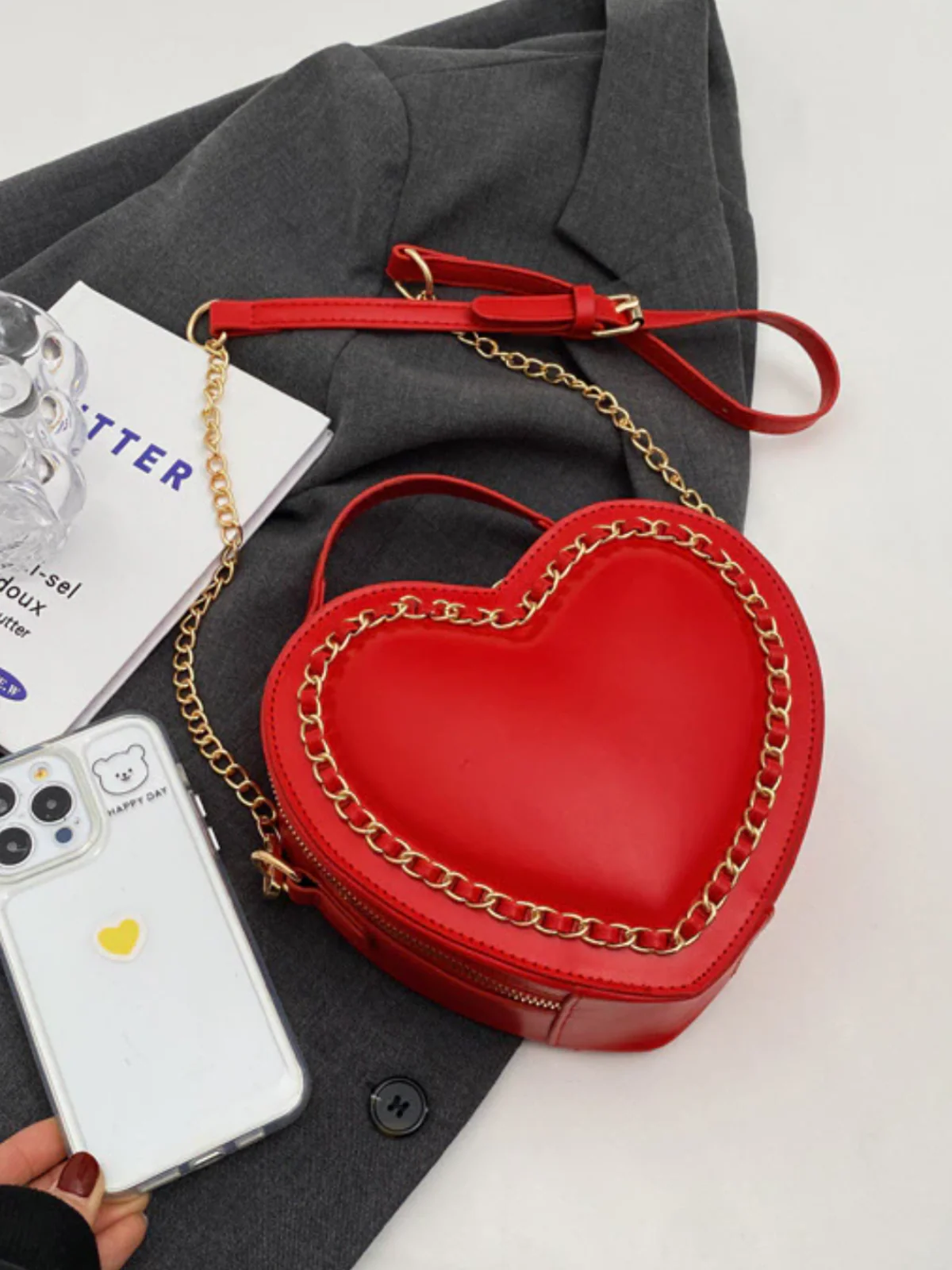 Loved So Dearly Heart-Shaped Crossbody Bag - Image 3