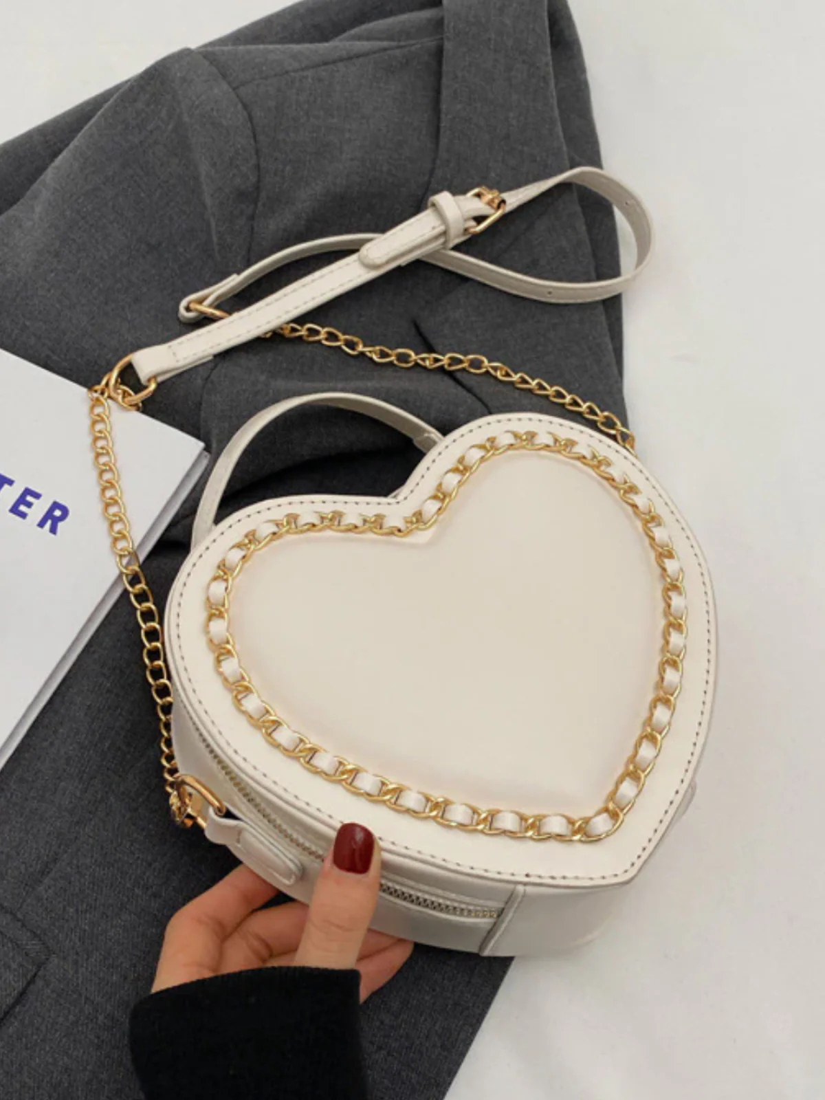 Loved So Dearly Heart-Shaped Crossbody Bag - Image 4