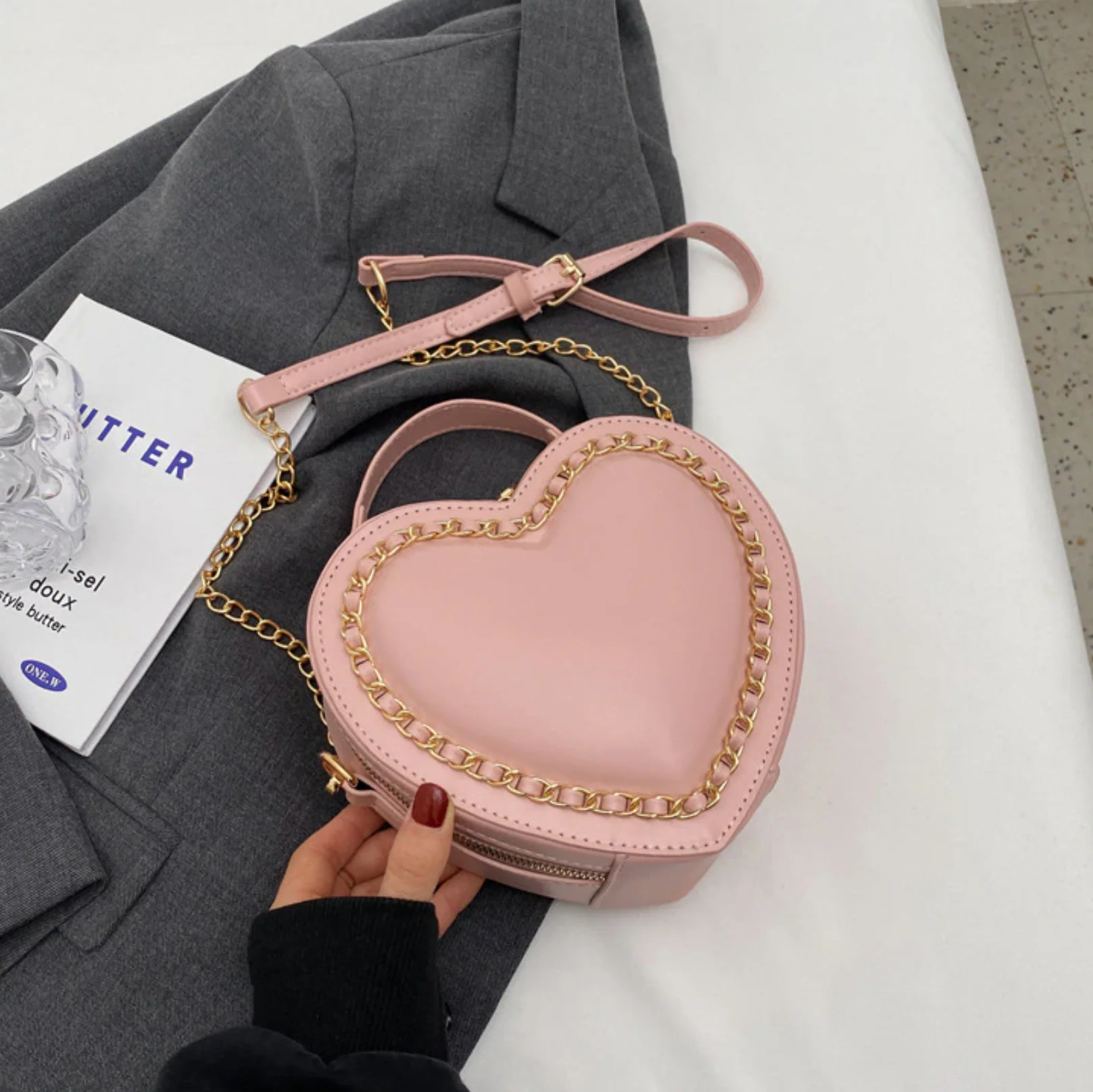Loved So Dearly Heart-Shaped Crossbody Bag - Image 5